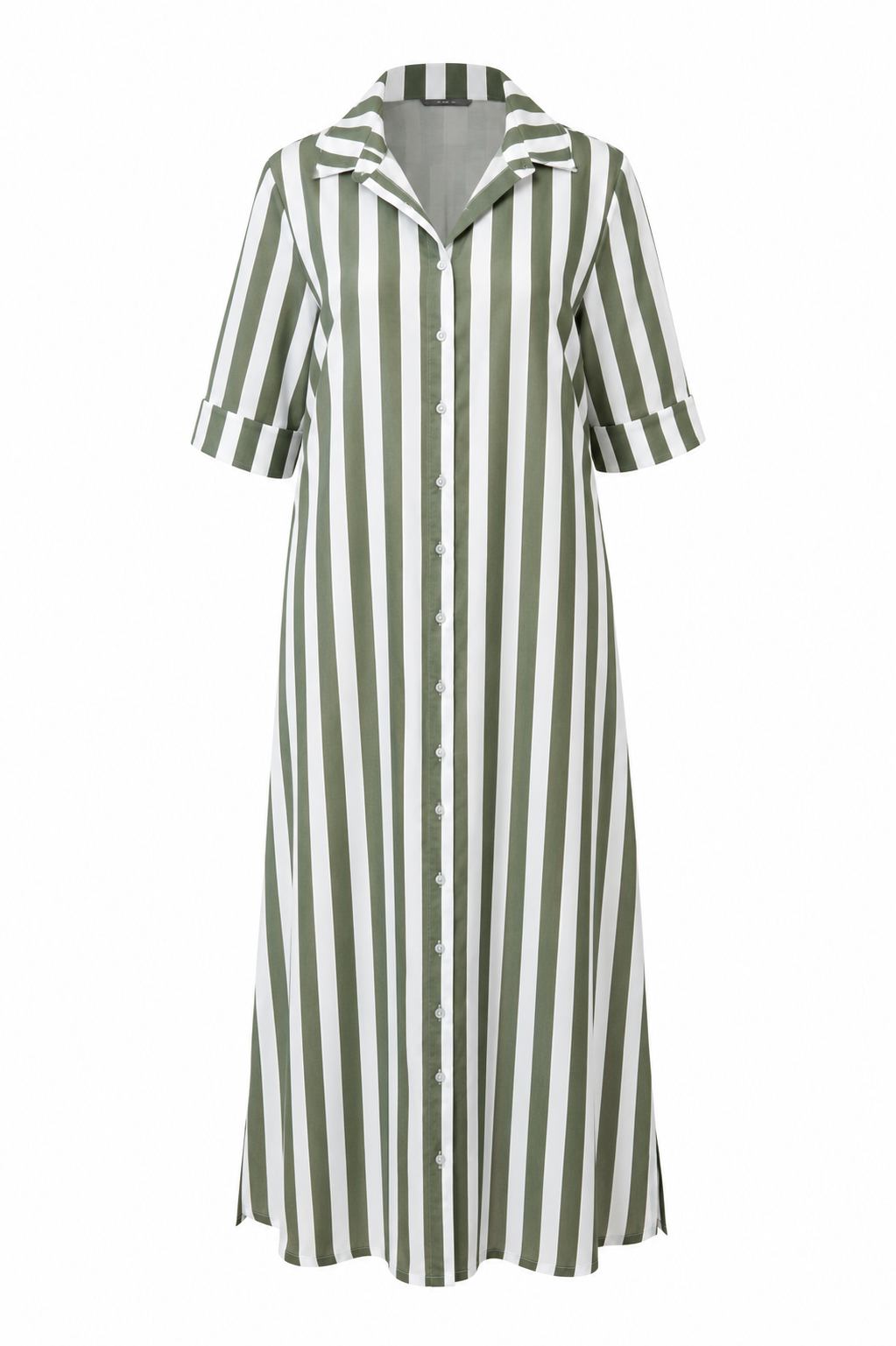 Bold Stripe Maxi Shirt Dress - Blue
