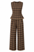 BROWN TROUSER AND SLEEVELESS PEPLUM TOP SET ON WHITE BACKGROUND
