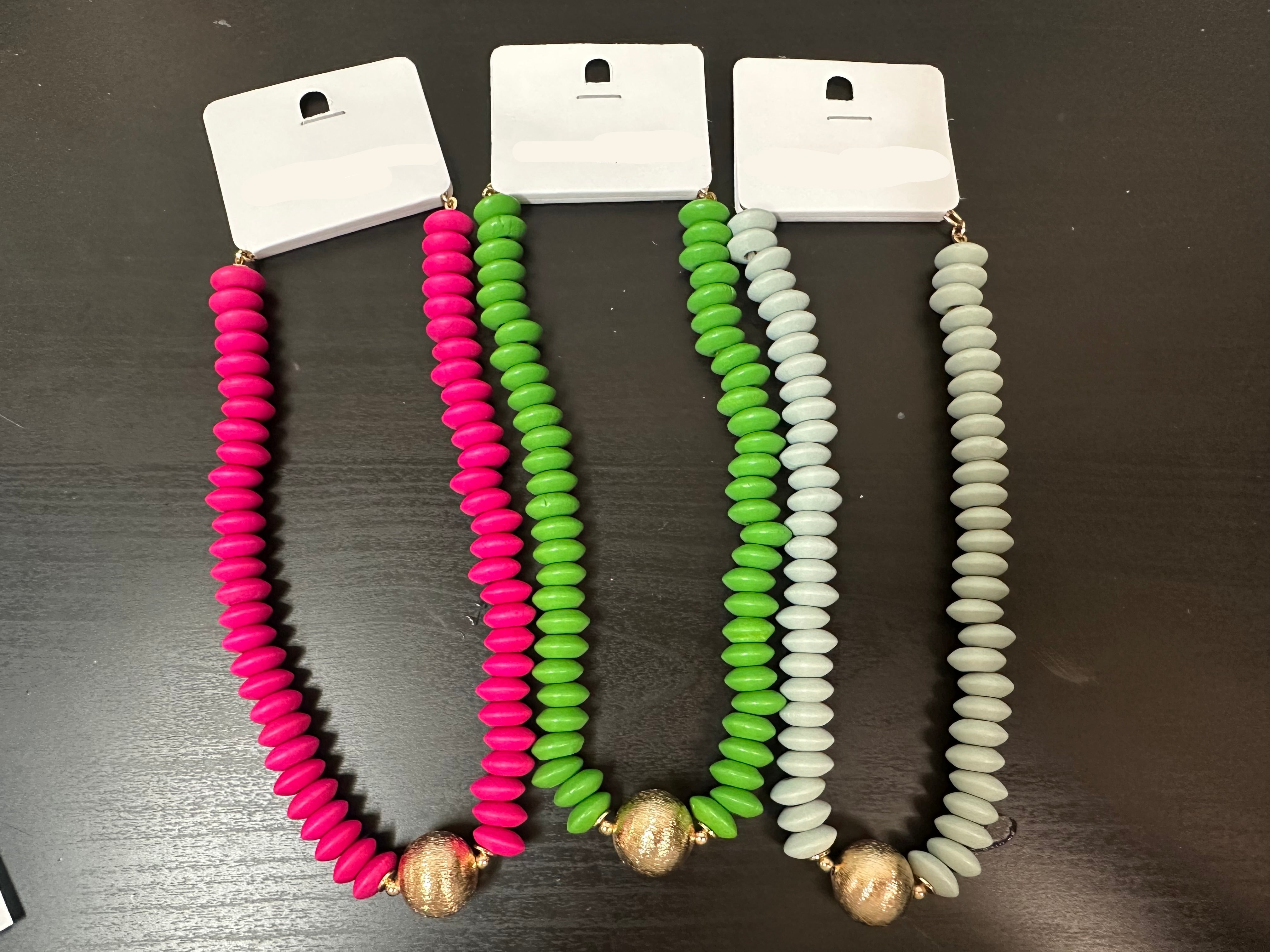 Wooden Bead Choker - Three Colors