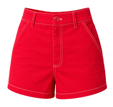Red shorts on a white background