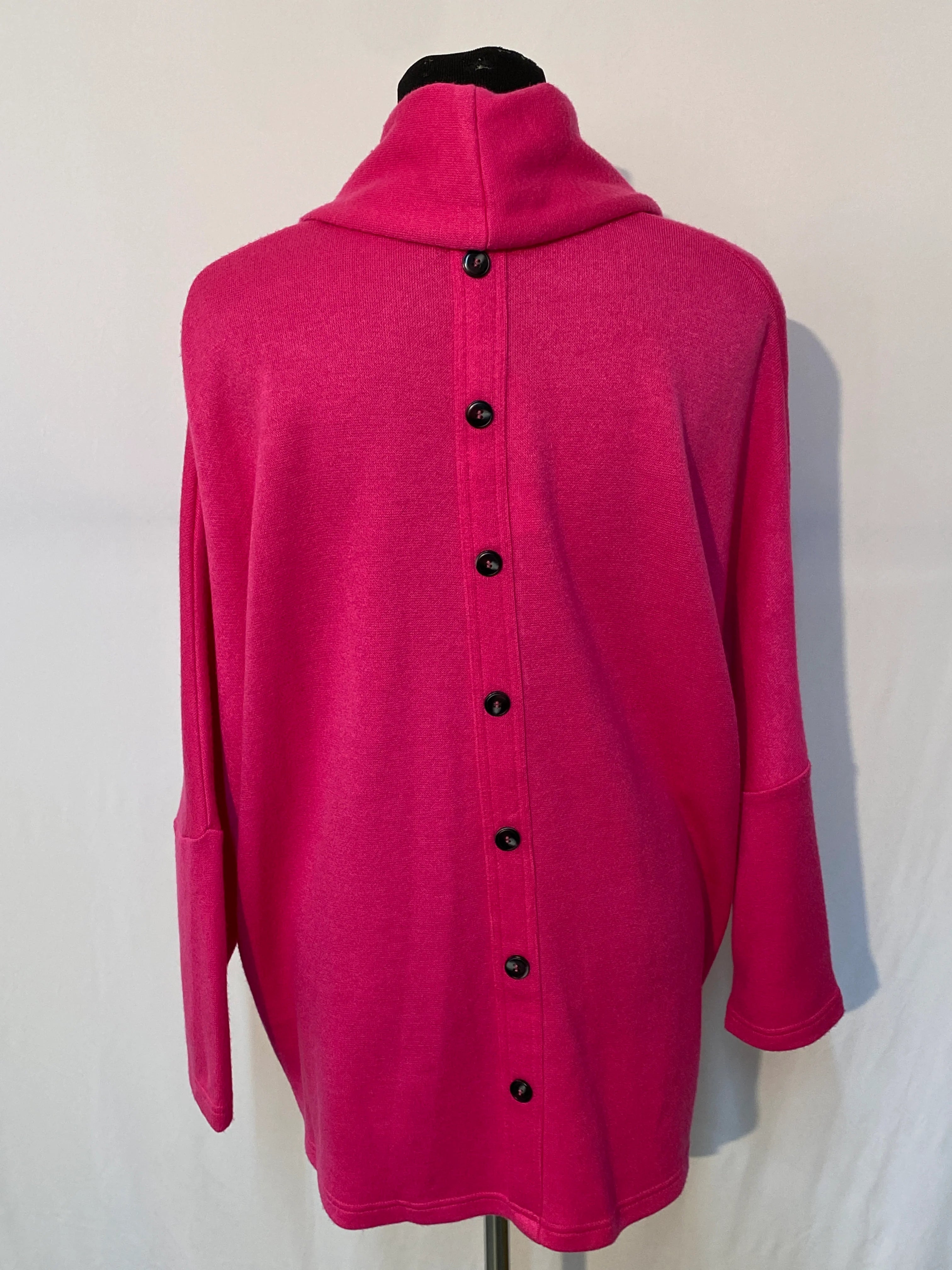 Cowl Neck Sweater - Hot Pink