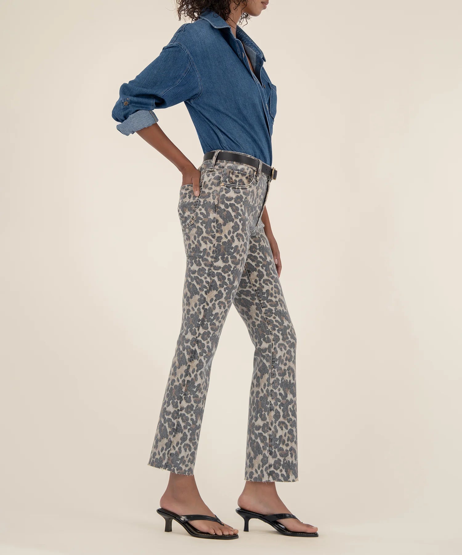 Kelsey High Rise Ankle Flare - Tan