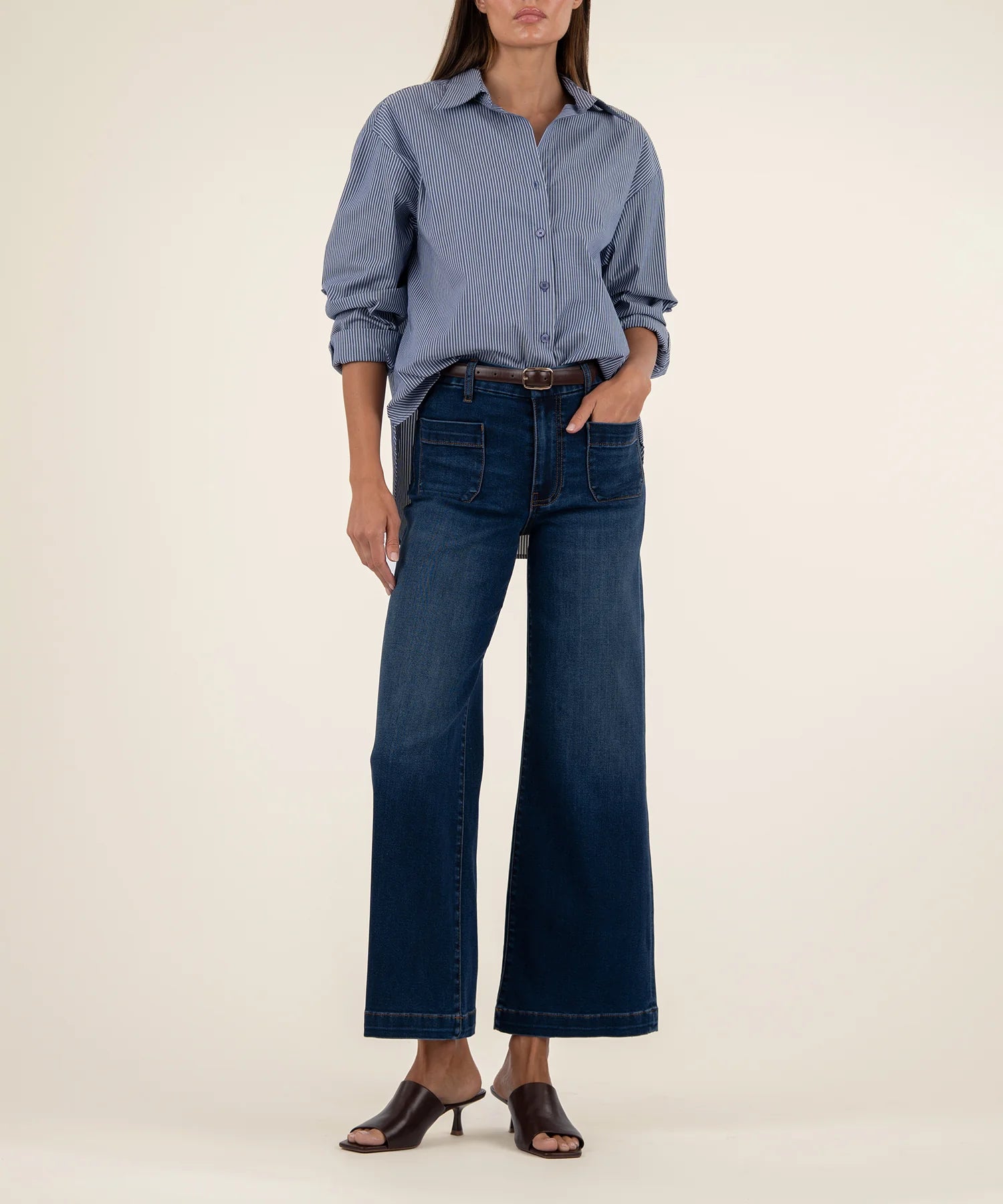 Meg High Rise Wide Leg - Contentment Dark Wash