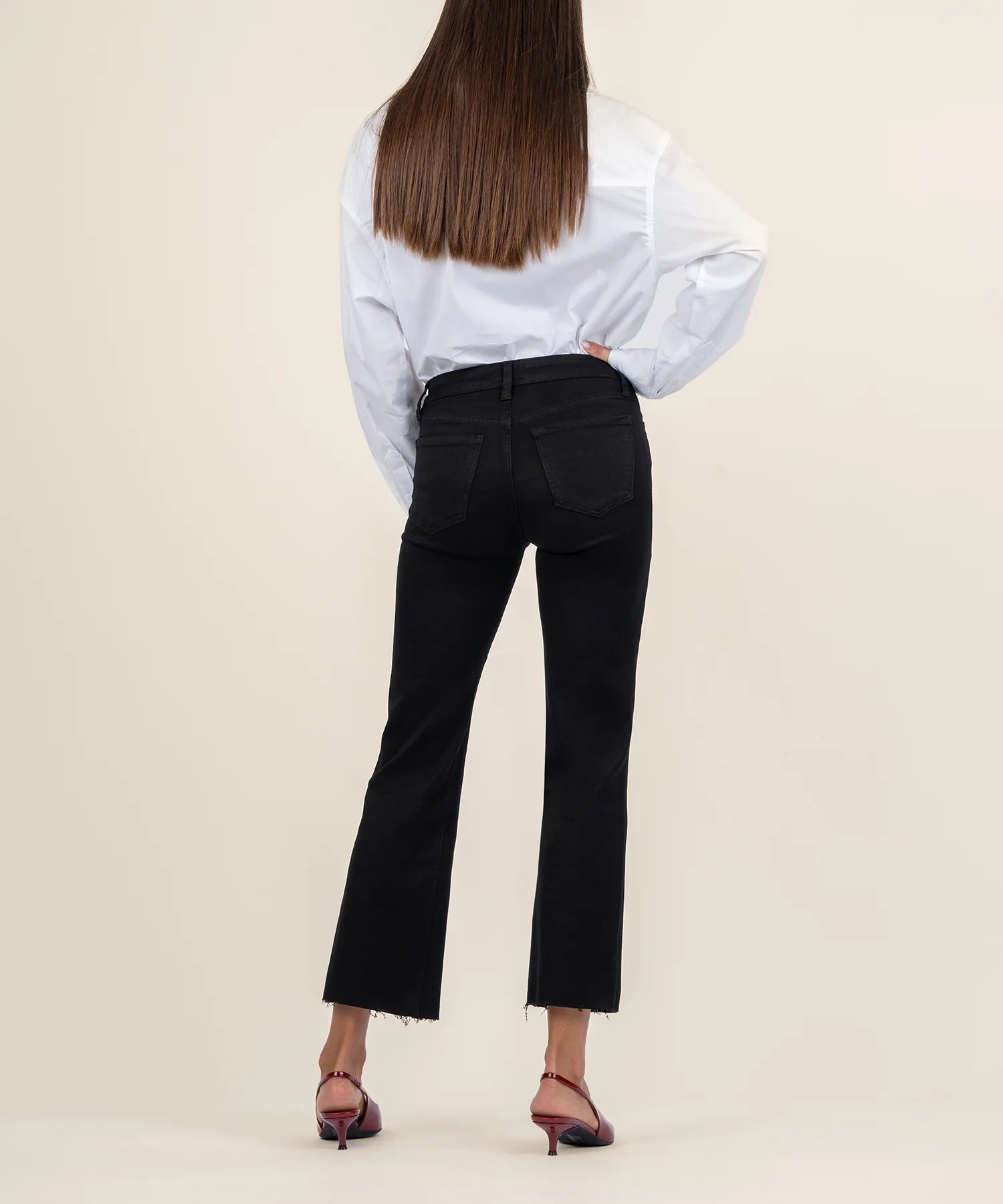 Kelsey High Rise Ankle Flare - Black