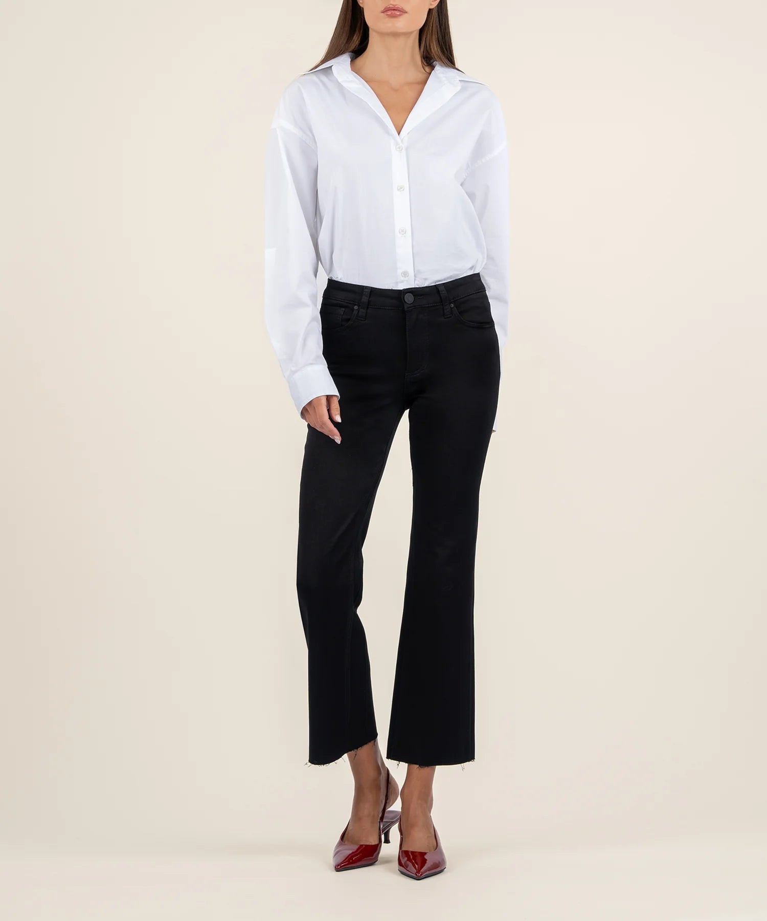 Kelsey High Rise Ankle Flare - Black