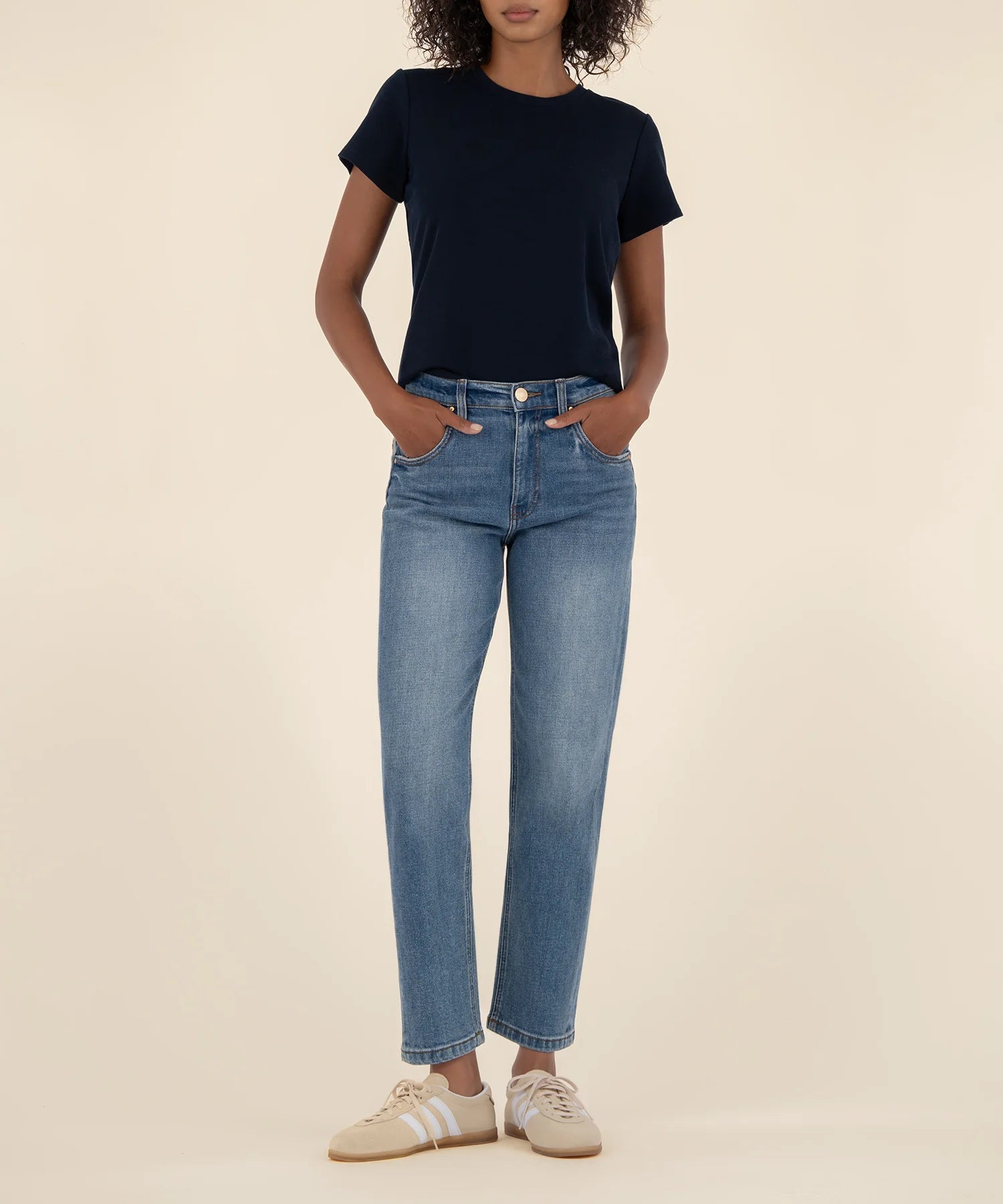 Kit High Rise Relaxed Straight Leg - Ahead Medium Wash