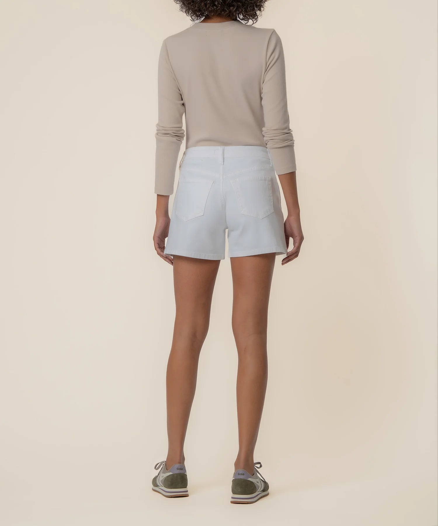 Jane High Rise Long Short - Optic White