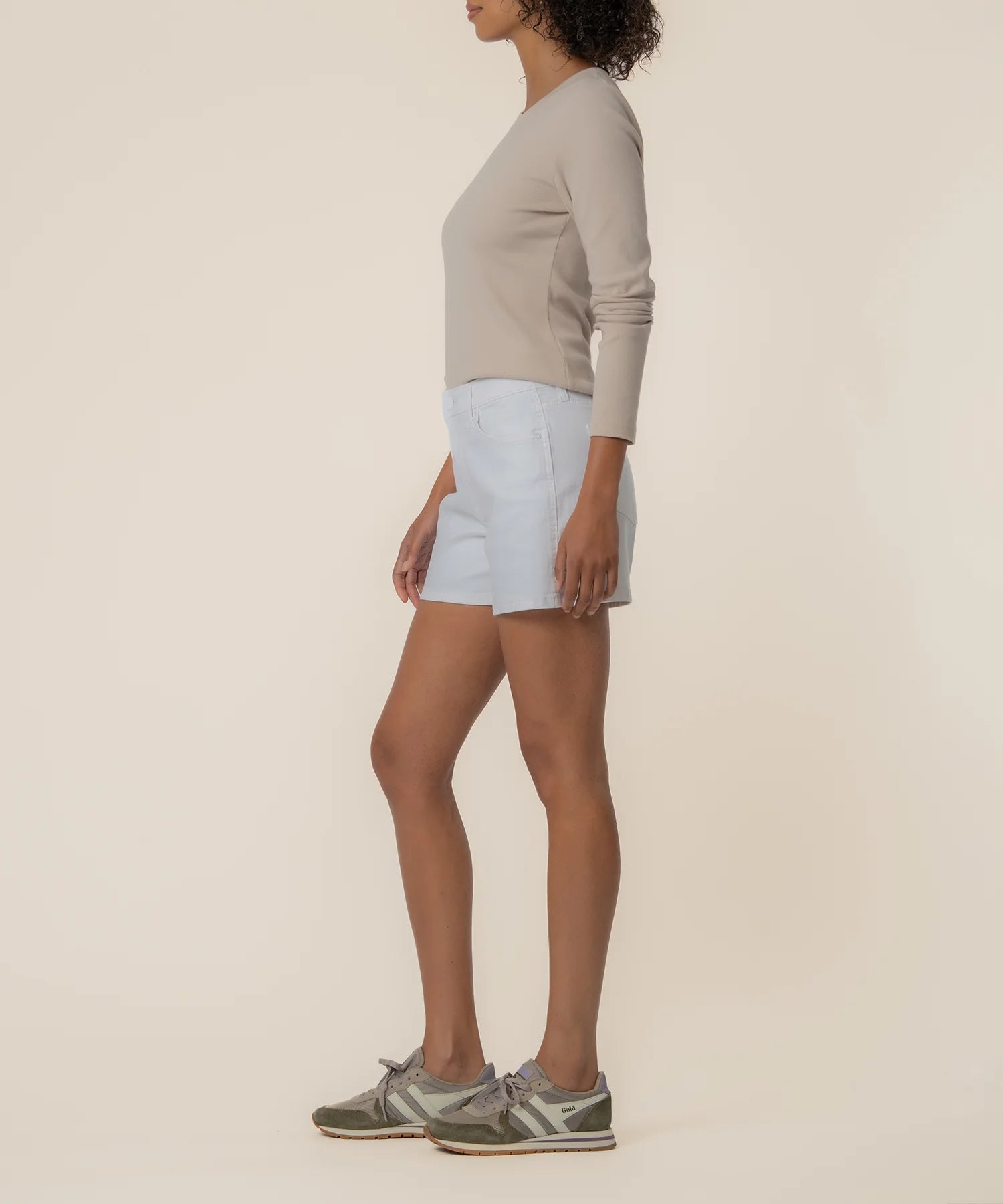 Jane High Rise Long Short - Optic White