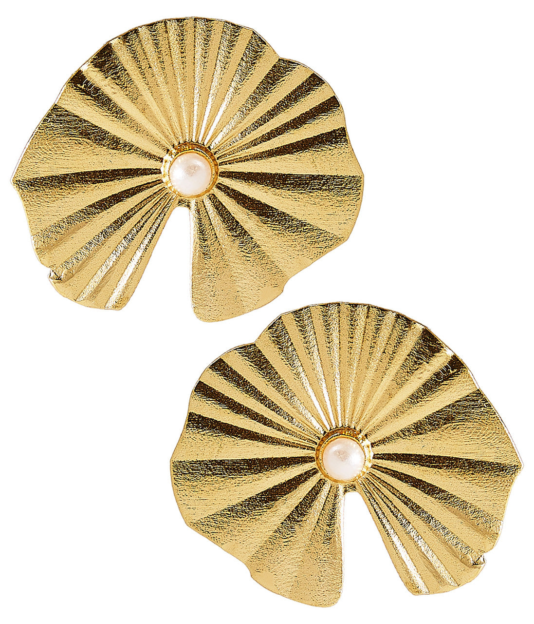 Medium Lillie Pad Earring- Gold