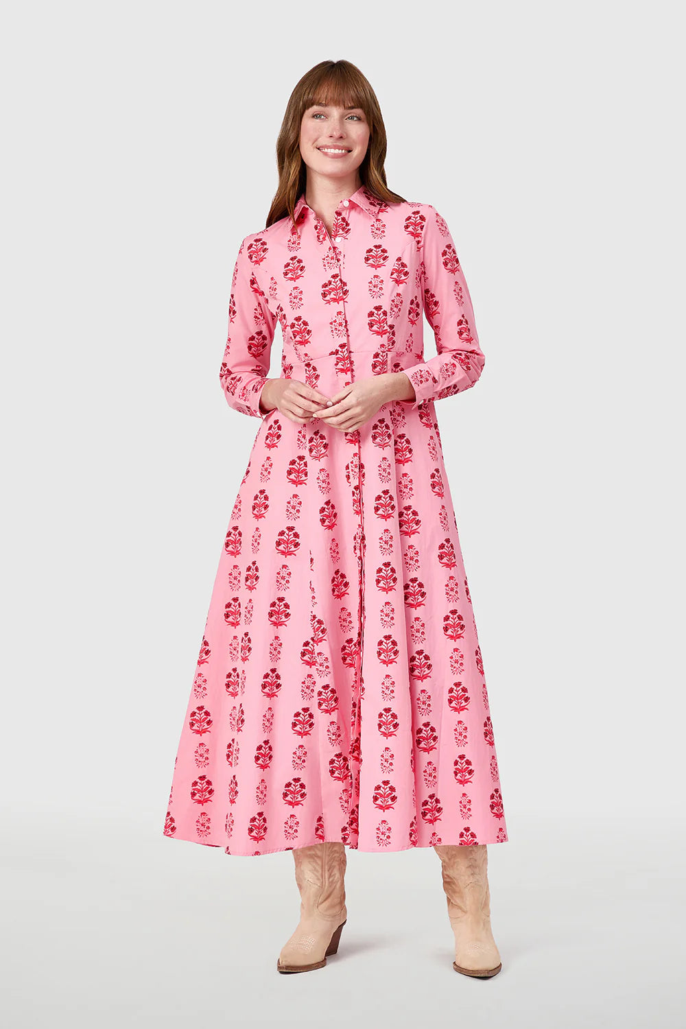 Classic Shirtdress - Scarlet Blossom