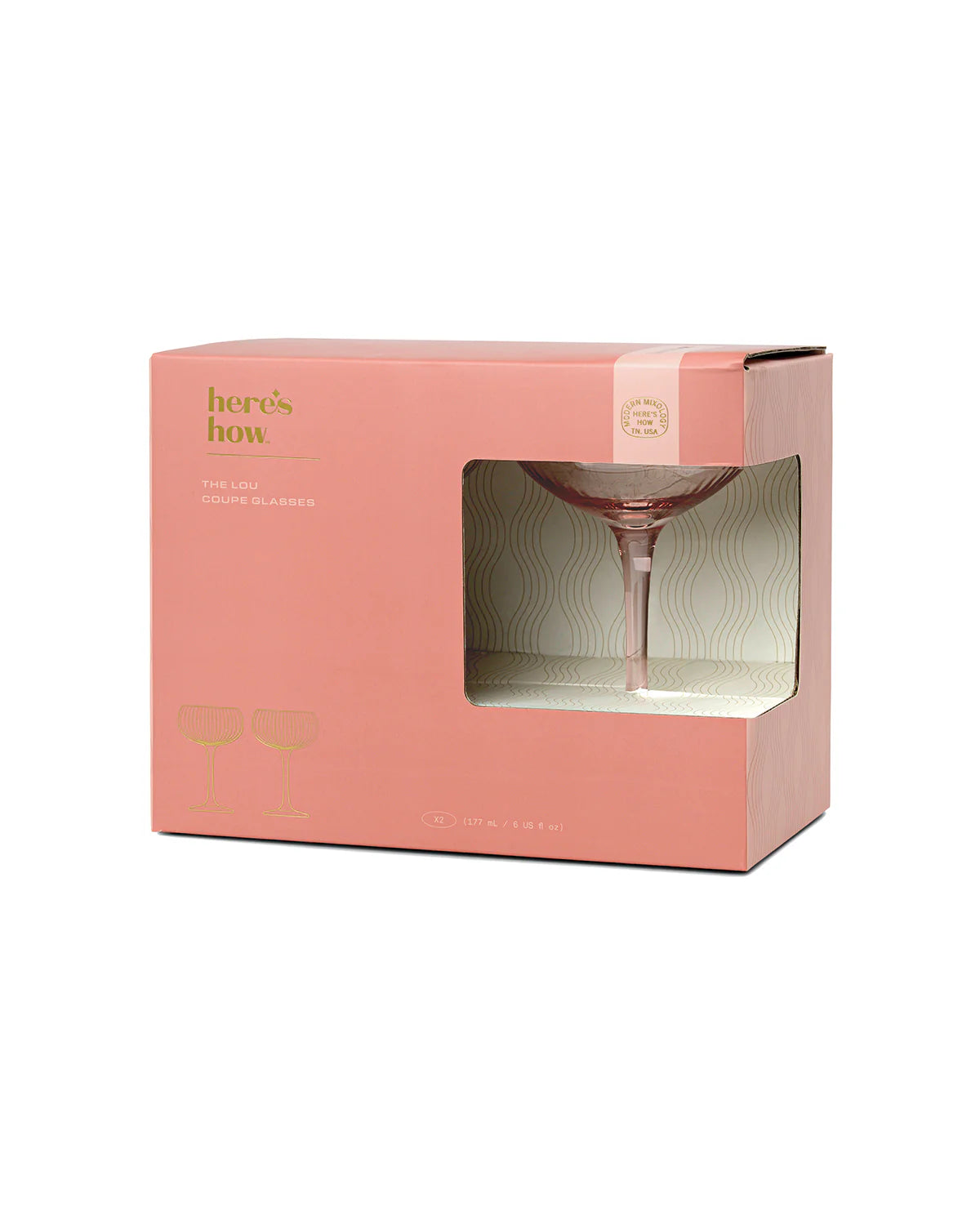 The Lou Coupe Glass- Blush Set of Two