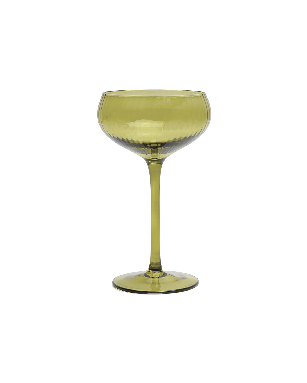 The Lou Coupe Glass- Olive Set of Two