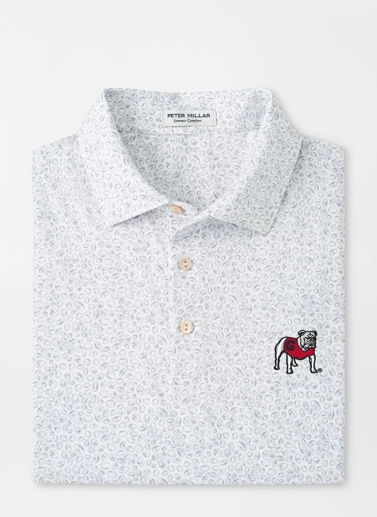 Georgia Standing Bulldog Blitz Performance Jersey Polo by Peter Millar