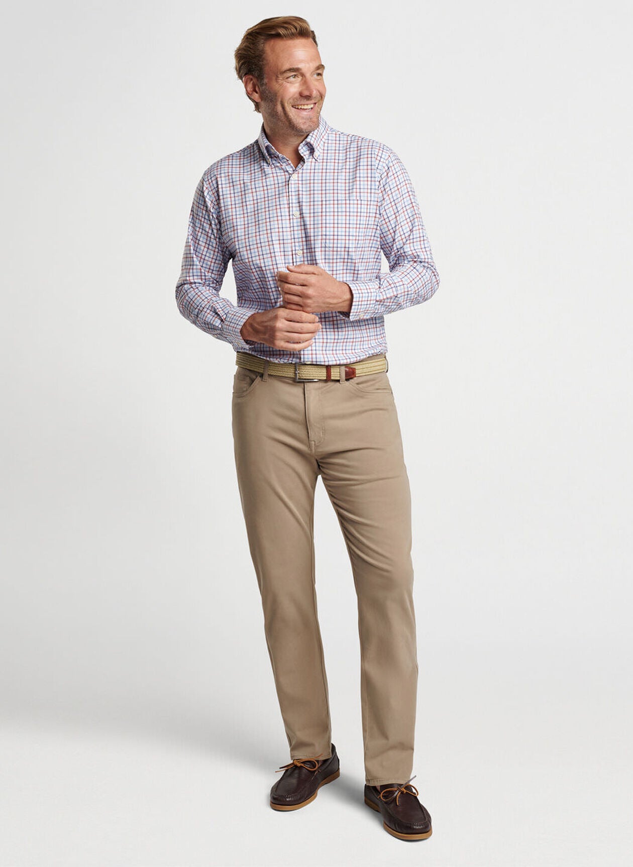 Peter Millar Signature Sateen Five-Pocket Pant - Grain