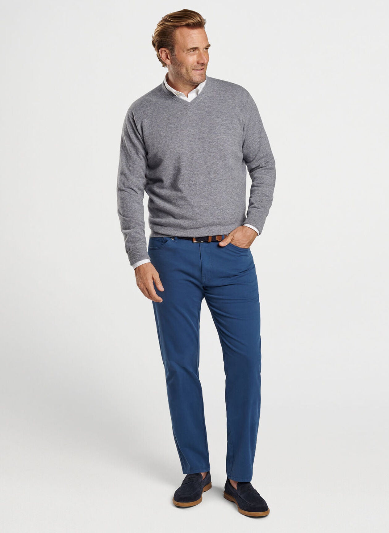 Peter Millar Signature Sateen Five-Pocket Pant - Navy