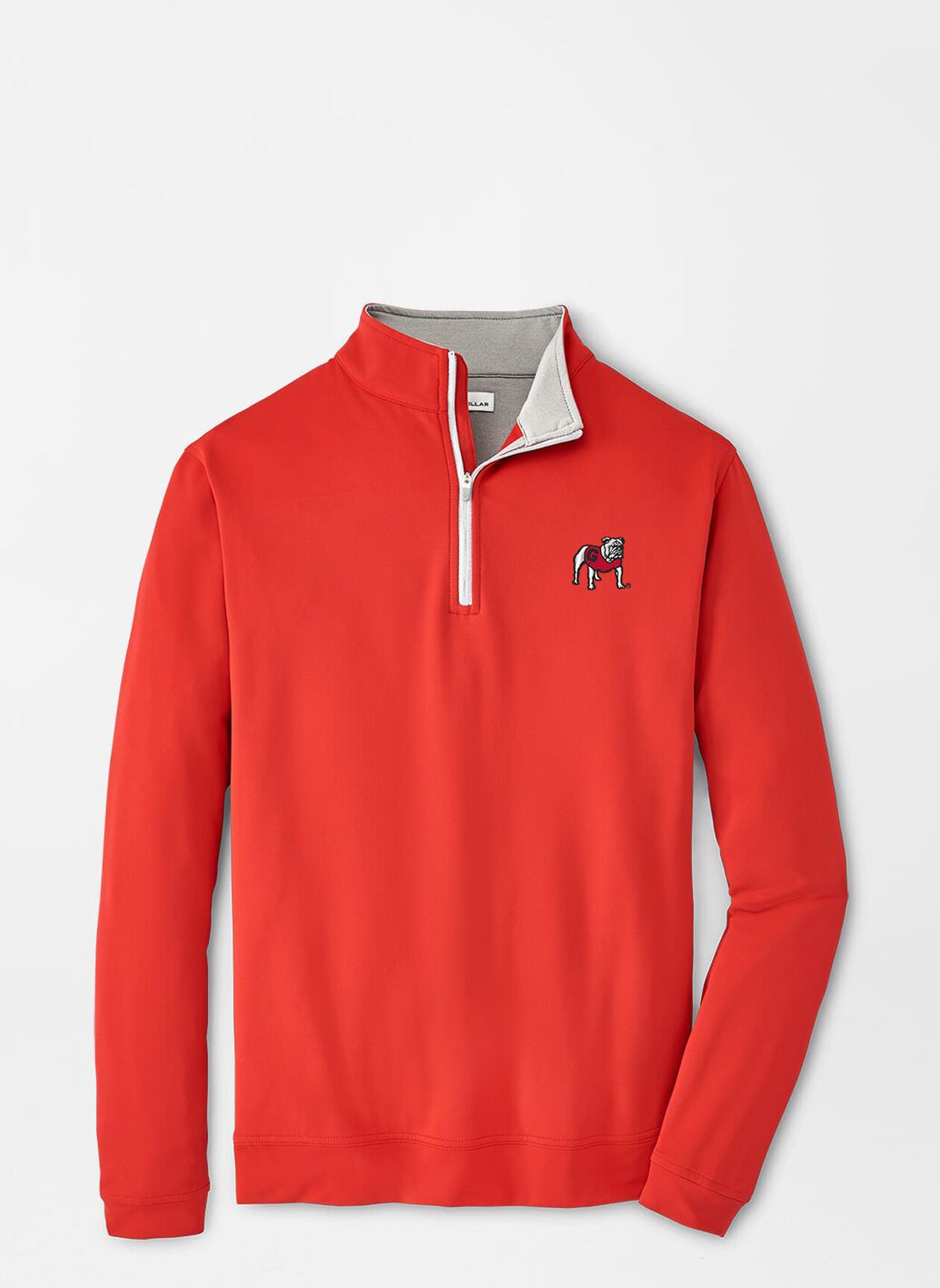 Georgia Standing Bulldog Perth Performance Quarter-Zip by Peter Millar - Red