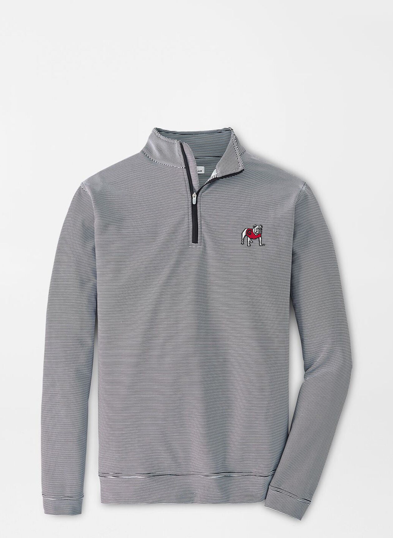 Georgia Standing Bulldog Perth Mini-Stripe Performance Pullover by Peter Millar