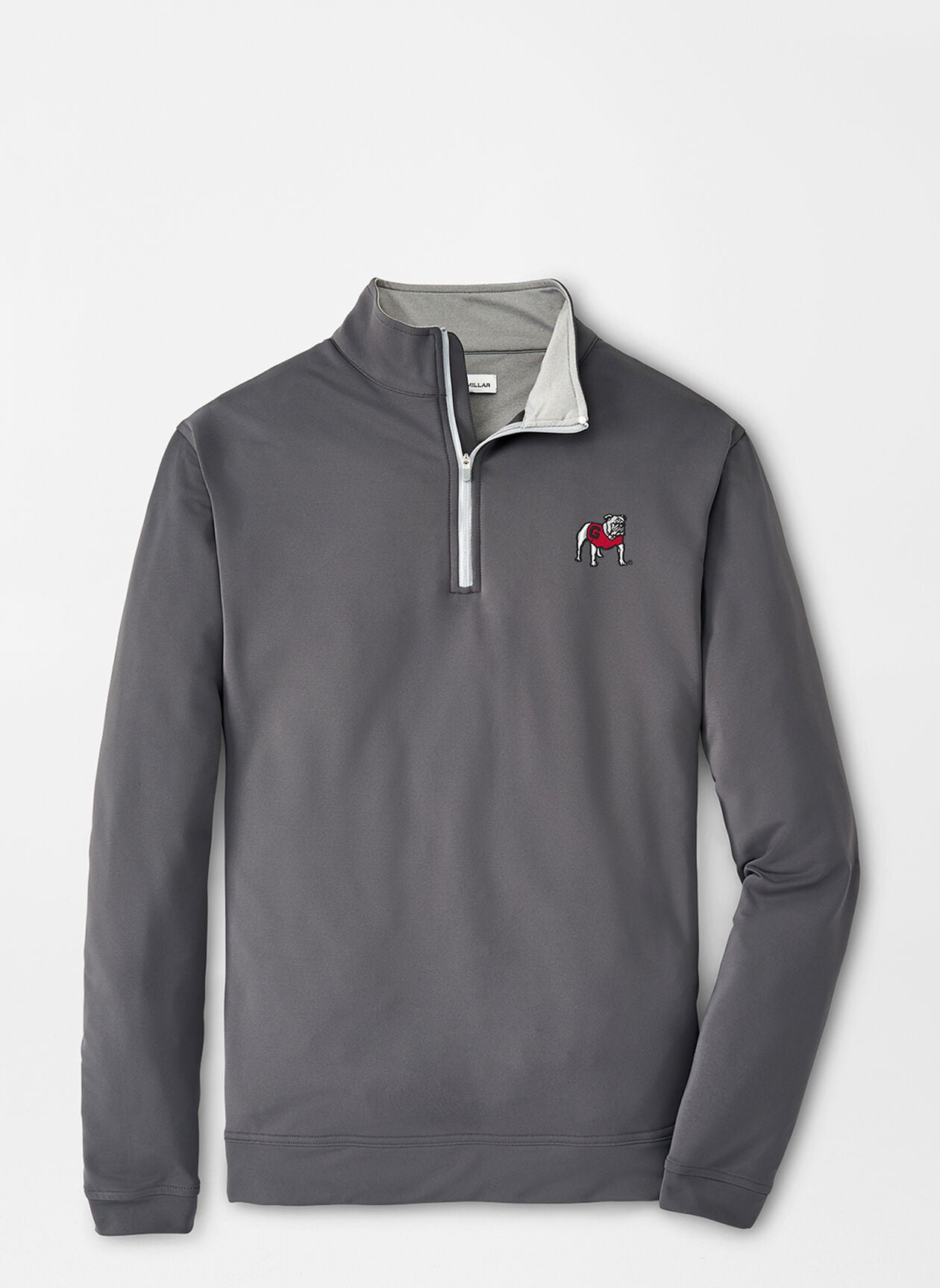 Georgia Standing Bulldog Perth Performance Quarter-Zip by Peter Millar - Iron