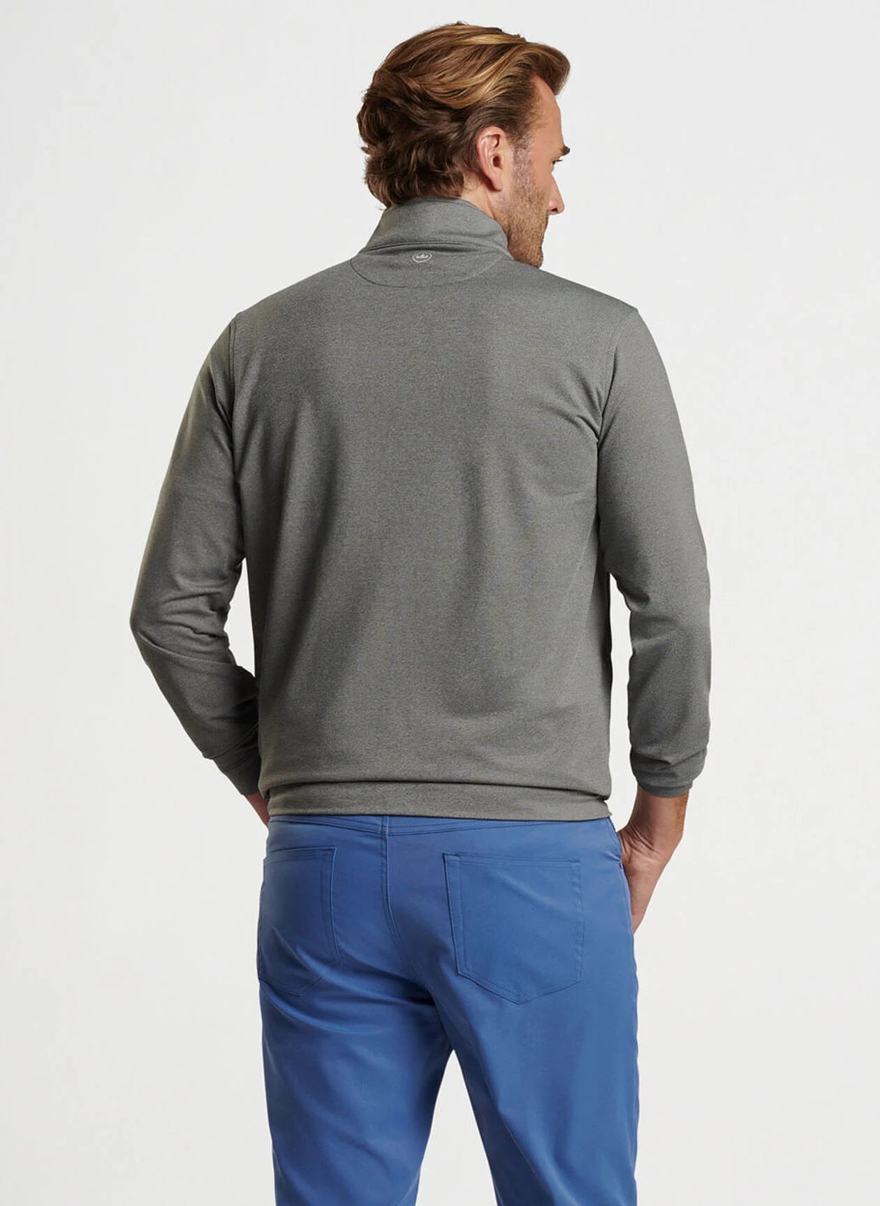 Perth Mélange Performance Quarter-Zip by Peter Millar - Smoke