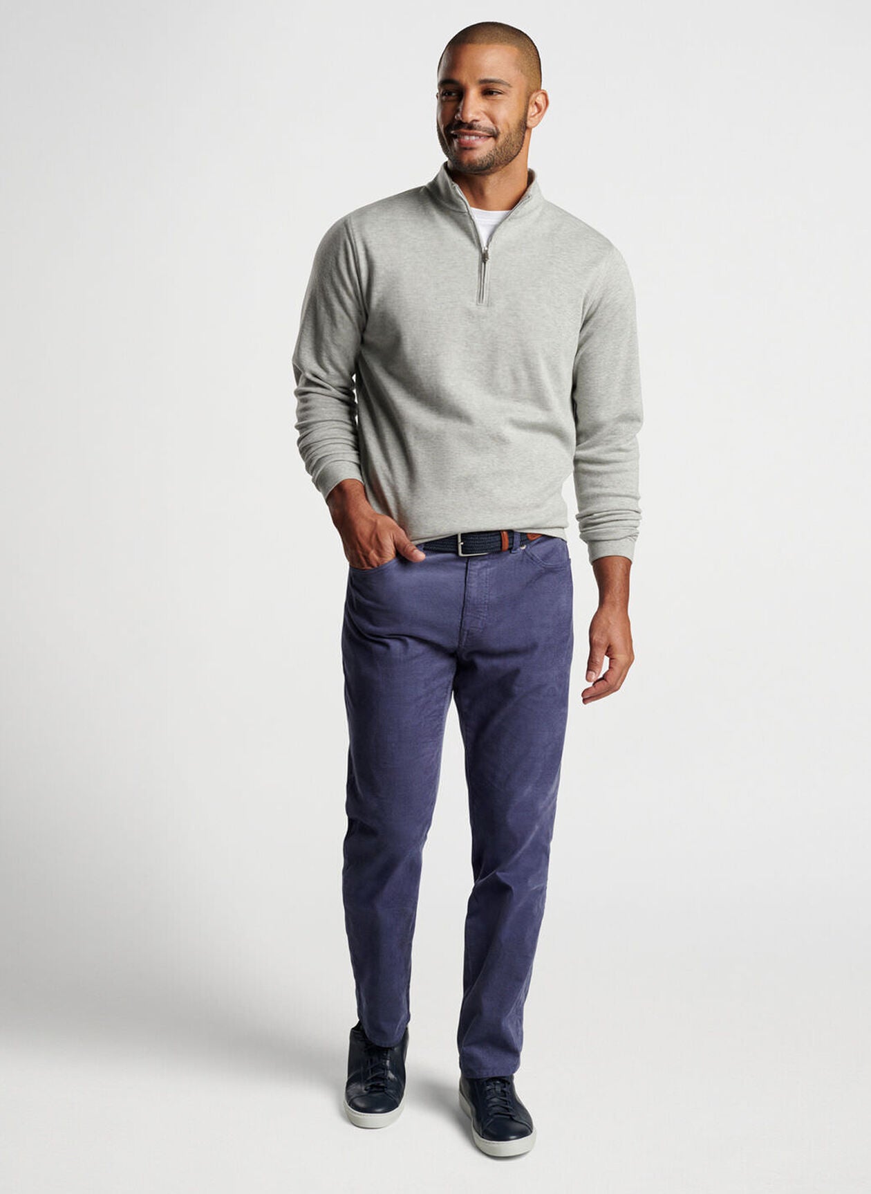 Crown Comfort Pullover by Peter Millar - Light Grey