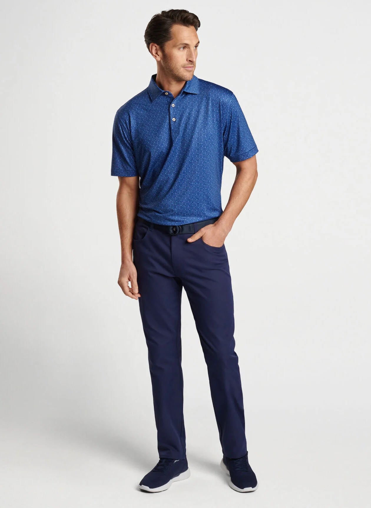 Take A Chance Performance Jersey Polo by Peter Millar - Sport Navy