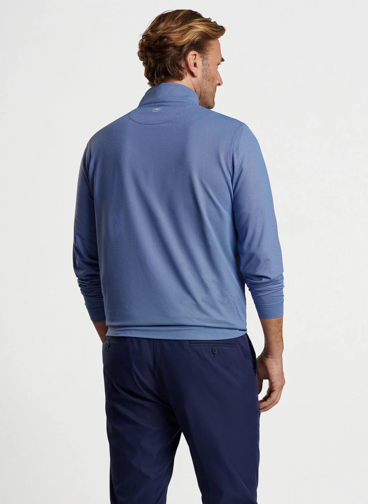 Perth Birdseye Performance Quarter-Zip by Peter Millar - Sport Navy