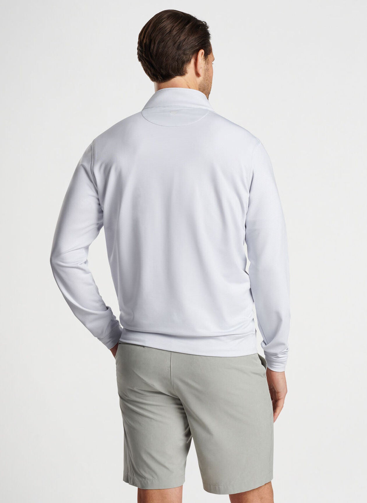 Perth Mélange Performance Quarter-Zip by Peter Millar - British Grey