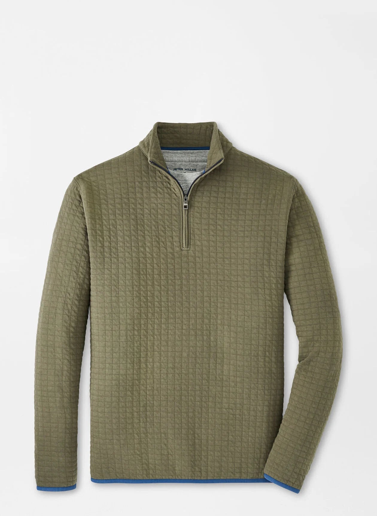 Quad Quilted Quarter-Zip by Peter Millar - Military