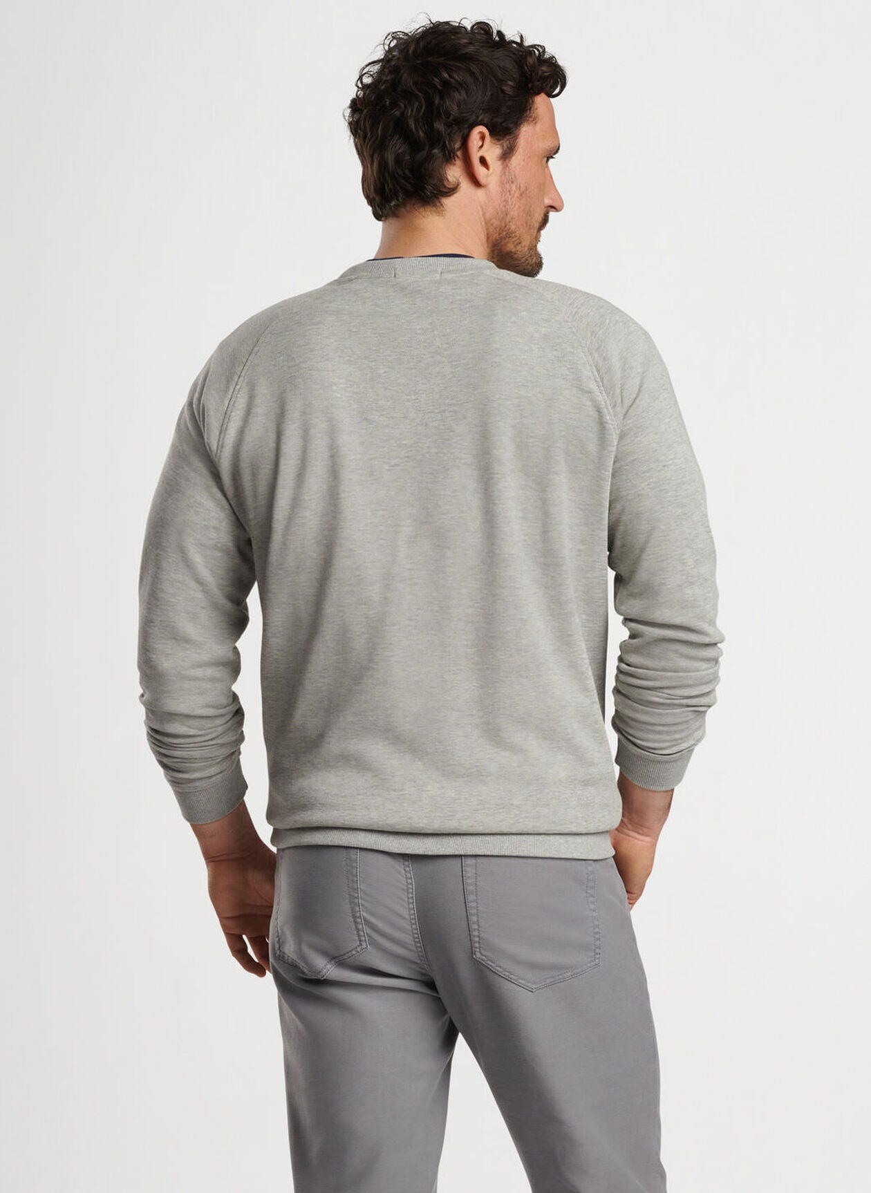 Crown Comfort Knit Crew by Peter Millar - Light Grey