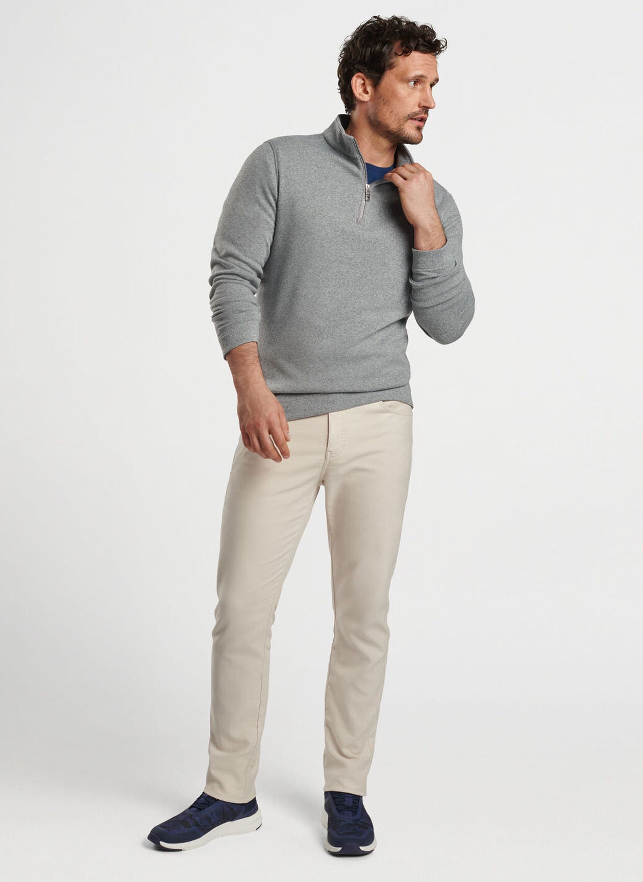 Crown Sweater Fleece Quarter-Zip by Peter Millar - Gale Grey