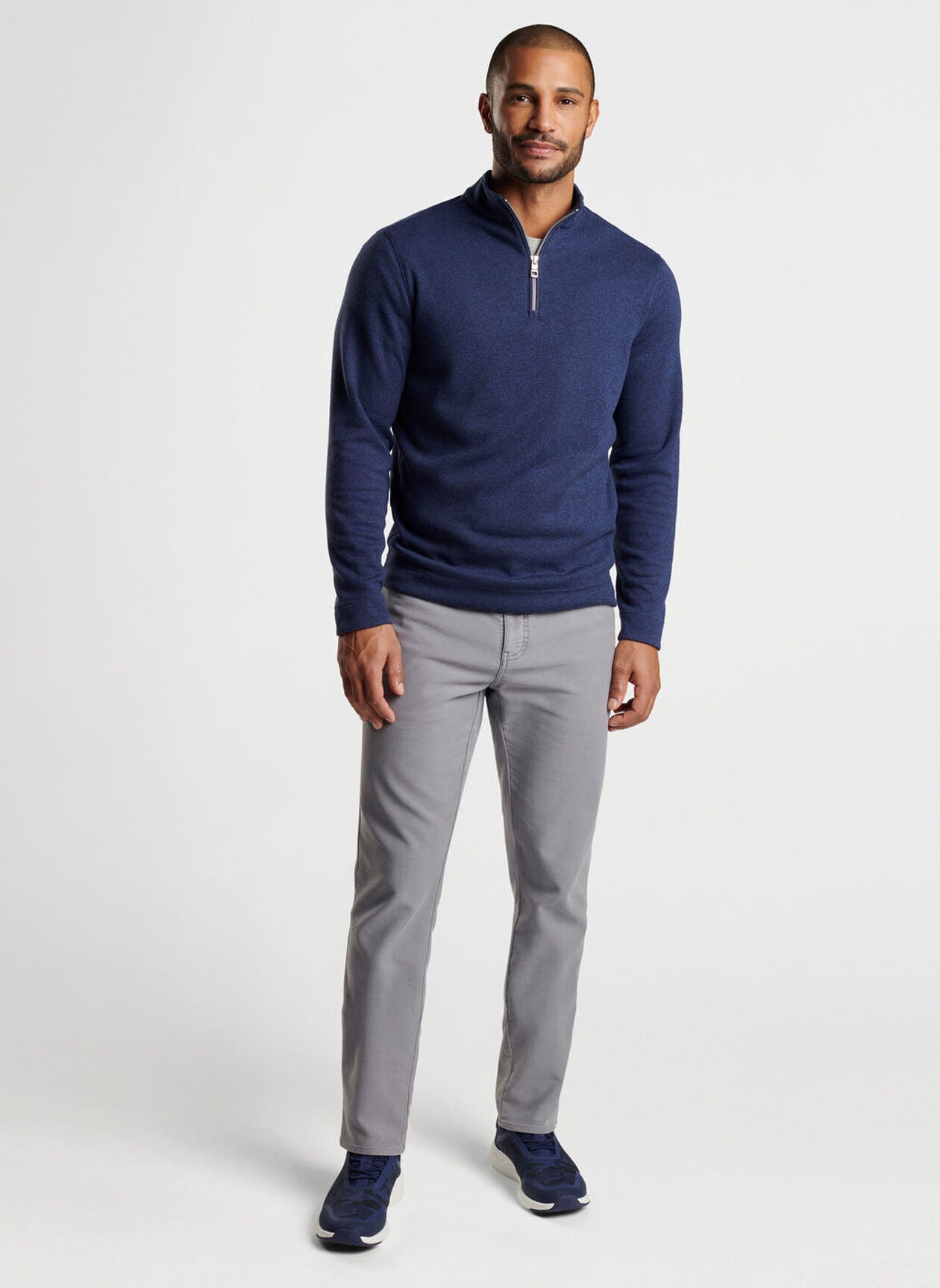 Crown Sweater Fleece Quarter-Zip by Peter Millar - Navy