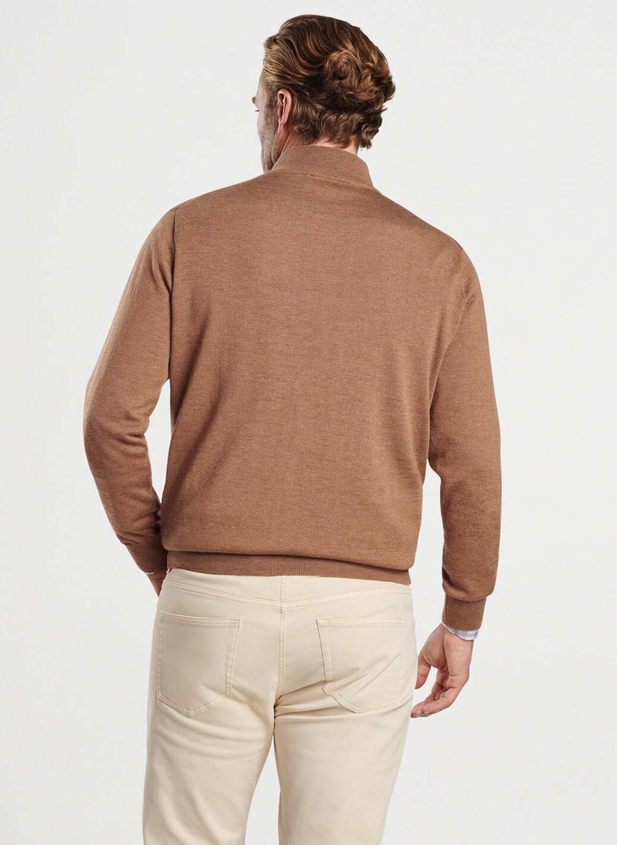 Autumn Crest Quarter-Zip by Peter Millar - British Tan