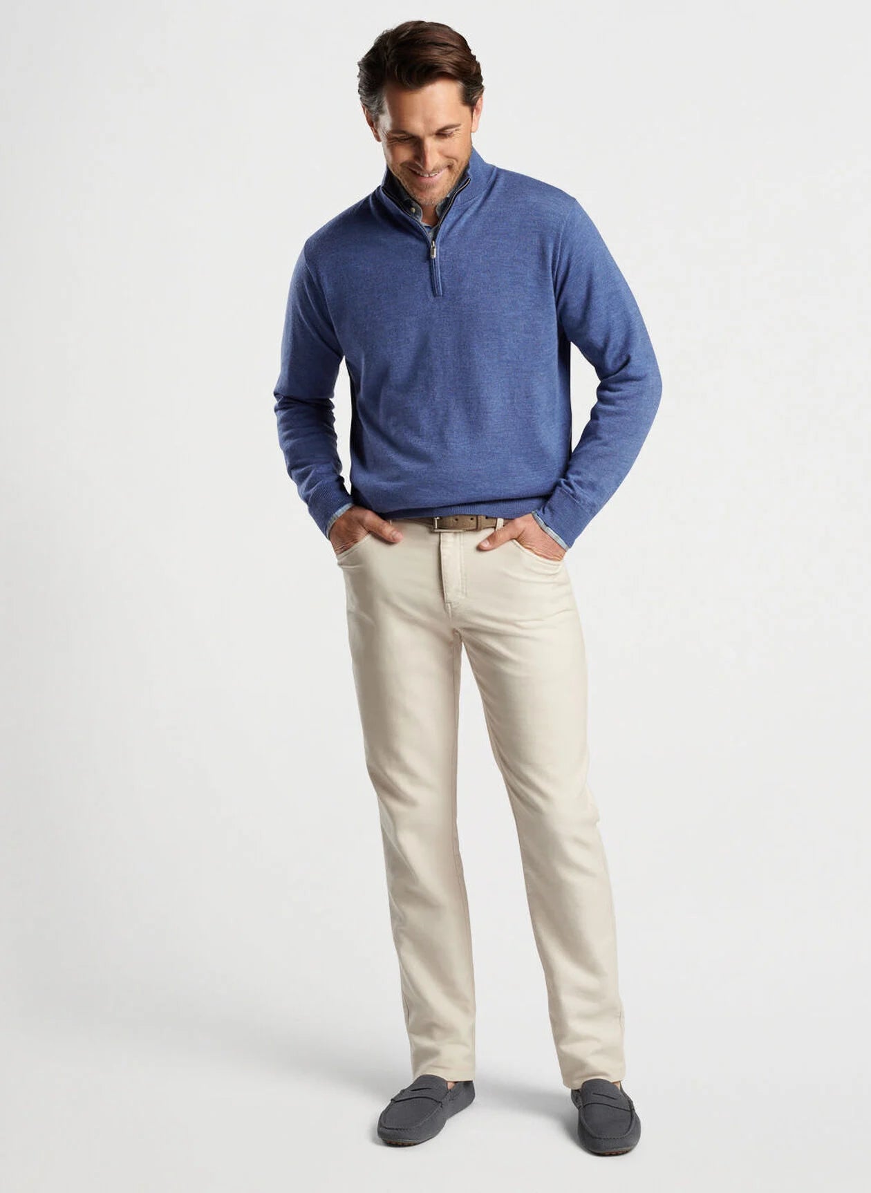 Autumn Crest Quarter-Zip by Peter Millar - Ocean Blue