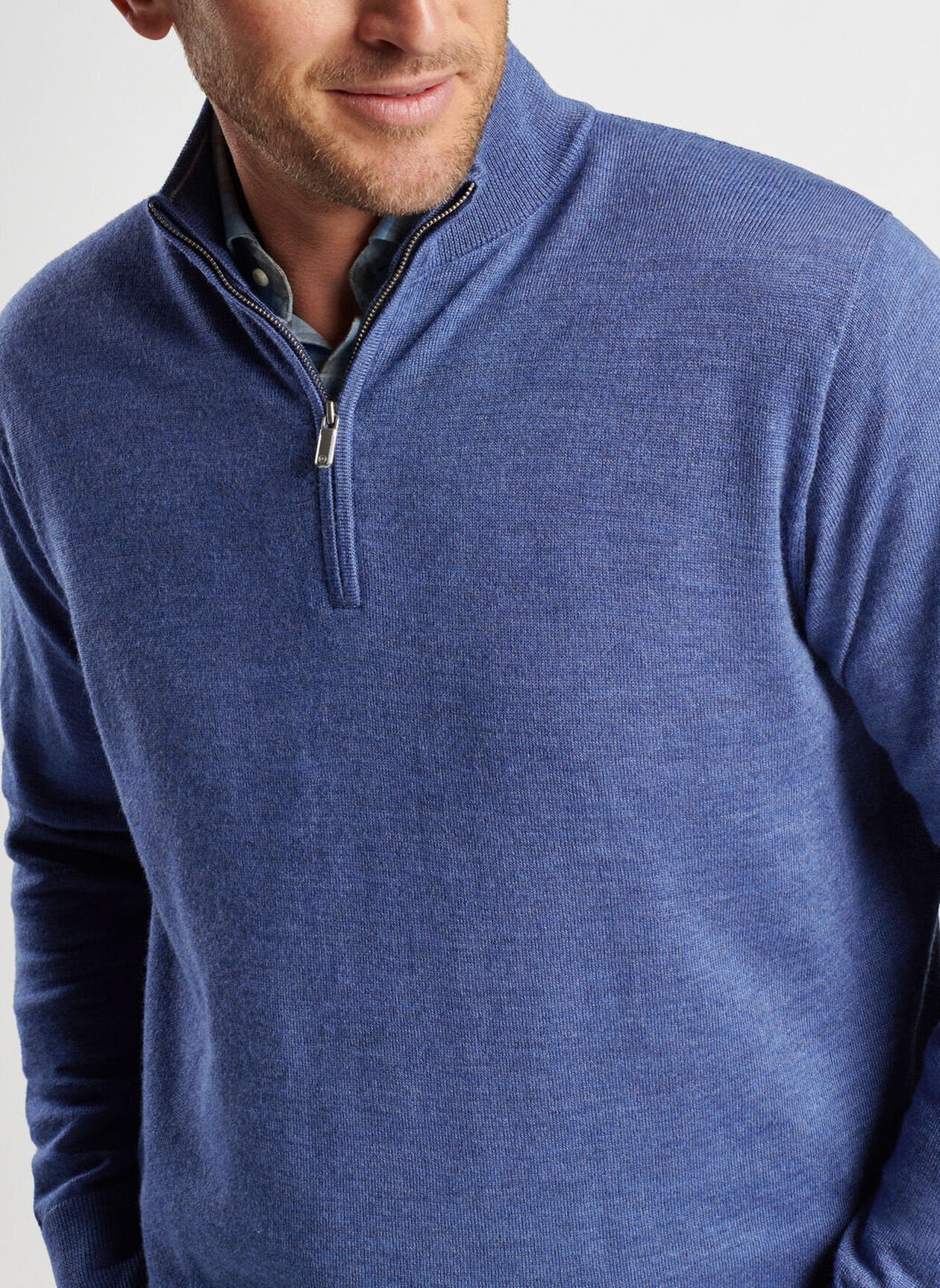 Autumn Crest Quarter-Zip by Peter Millar - Ocean Blue