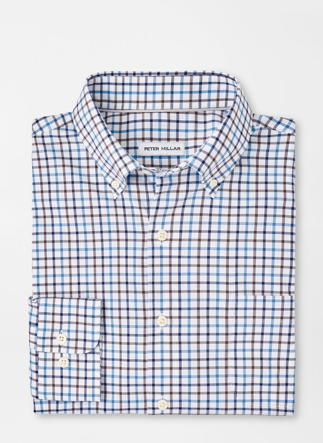 Calgary Crown Lite Cotton-Stretch Sport Shirt by Peter Millar - Regatta Blue