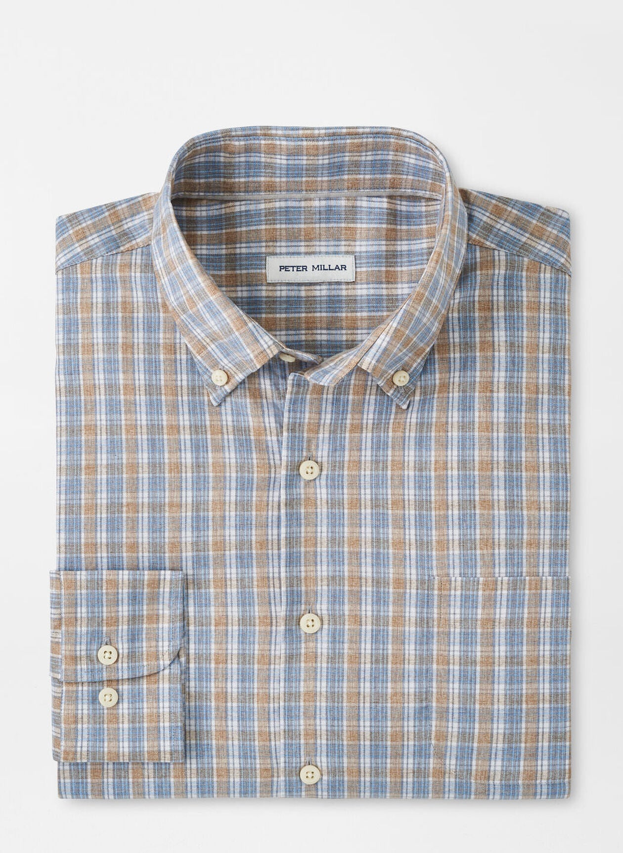 Powell Crown Lite Cotton-Stretch Sport Shirt by Peter Millar - British Tan