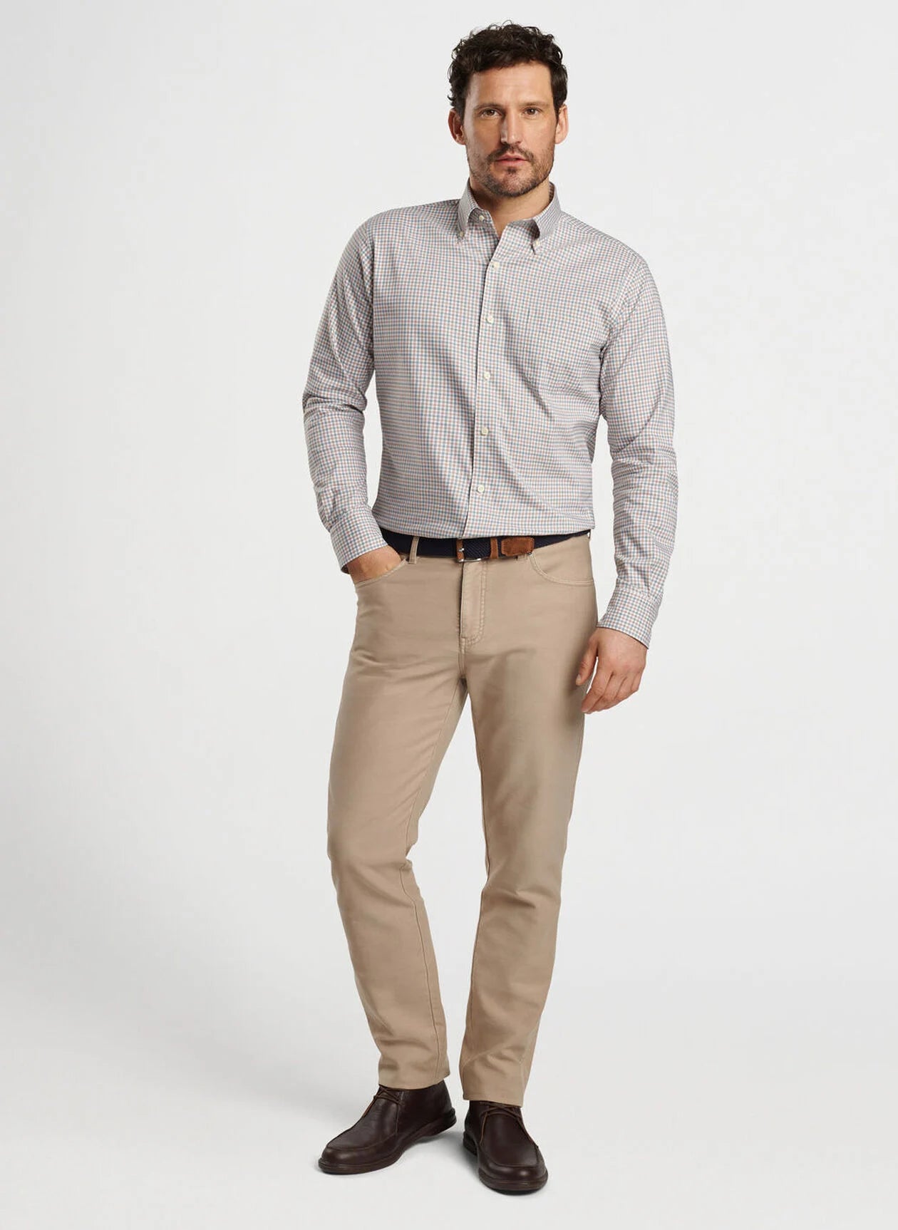 Hamilton Crown Lite Cotton-Stretch Sport Shirt by Peter Millar - Sherwood