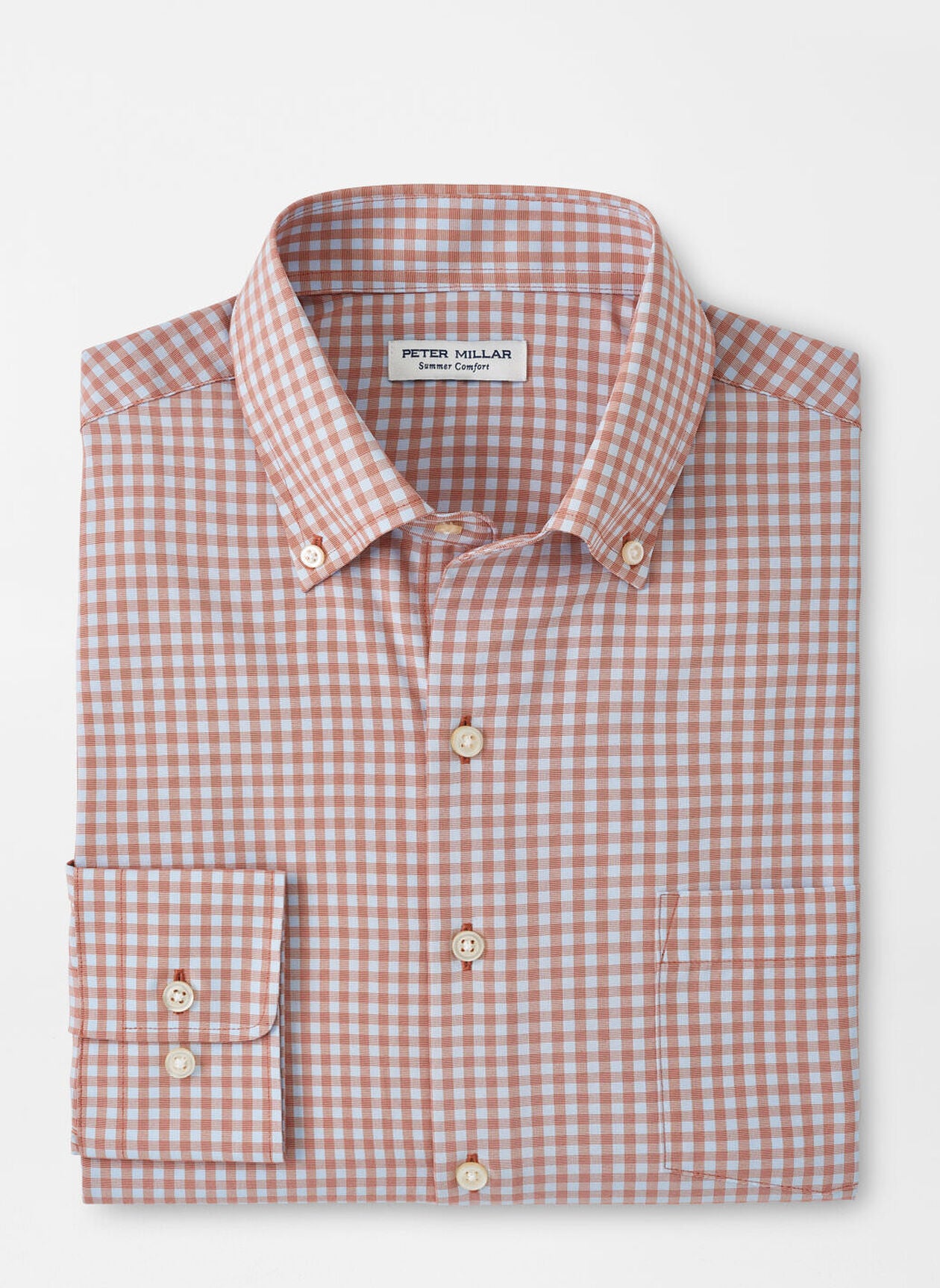 Peter Millar - Murray Performance Poplin Sport Shirt - Burnt Orange