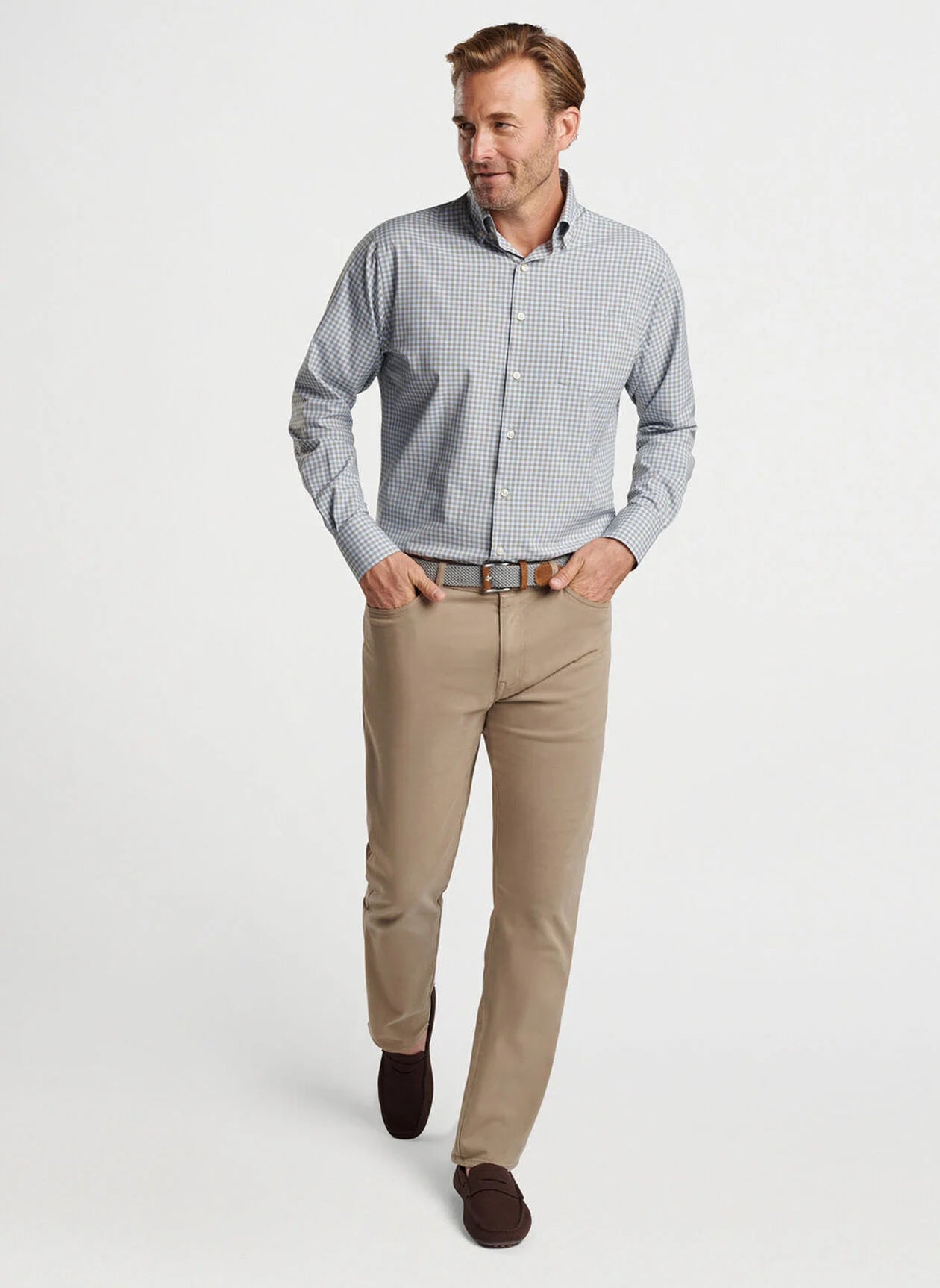 Murray Performance Poplin Sport Shirt by Peter Millar - Dark Olive