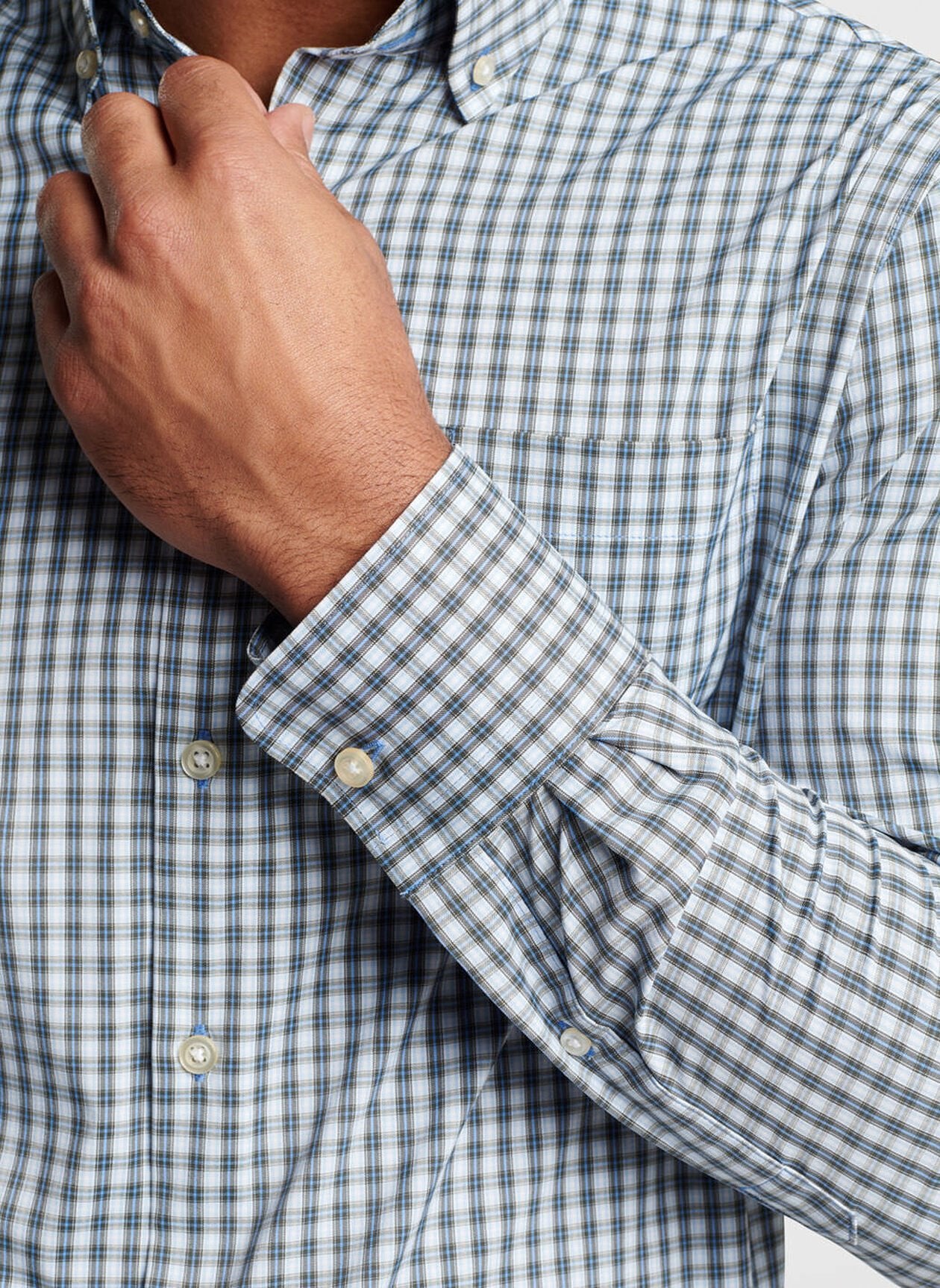 Prairie Performance Twill Sport Shirt by Peter Millar - Dark Olive