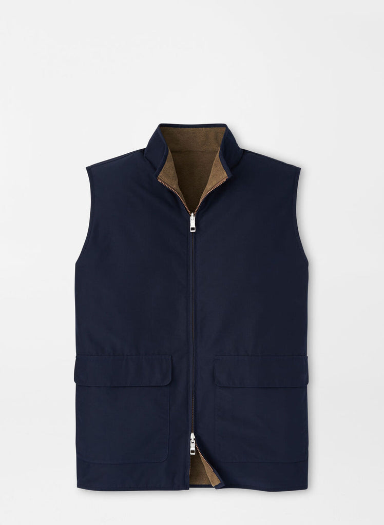 メンズウェア TFW49 REVERSIBLE FLEECE VEST NAVY L Brentwood Reversible Fleece Vest by Peter Millar - Navy — MeMe's