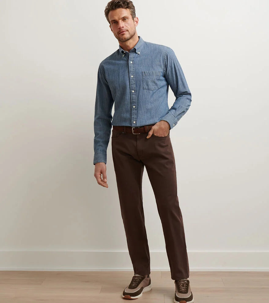 Signature Sateen Five-Pocket Pant by Peter Millar - French Press
