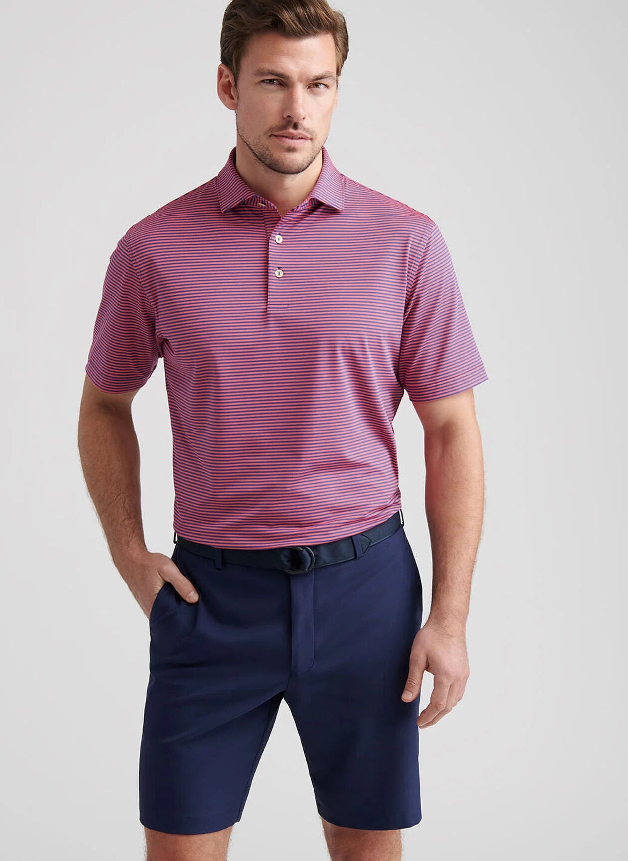 Hales Performance Jersey Polo by Peter Millar - Sports Navy