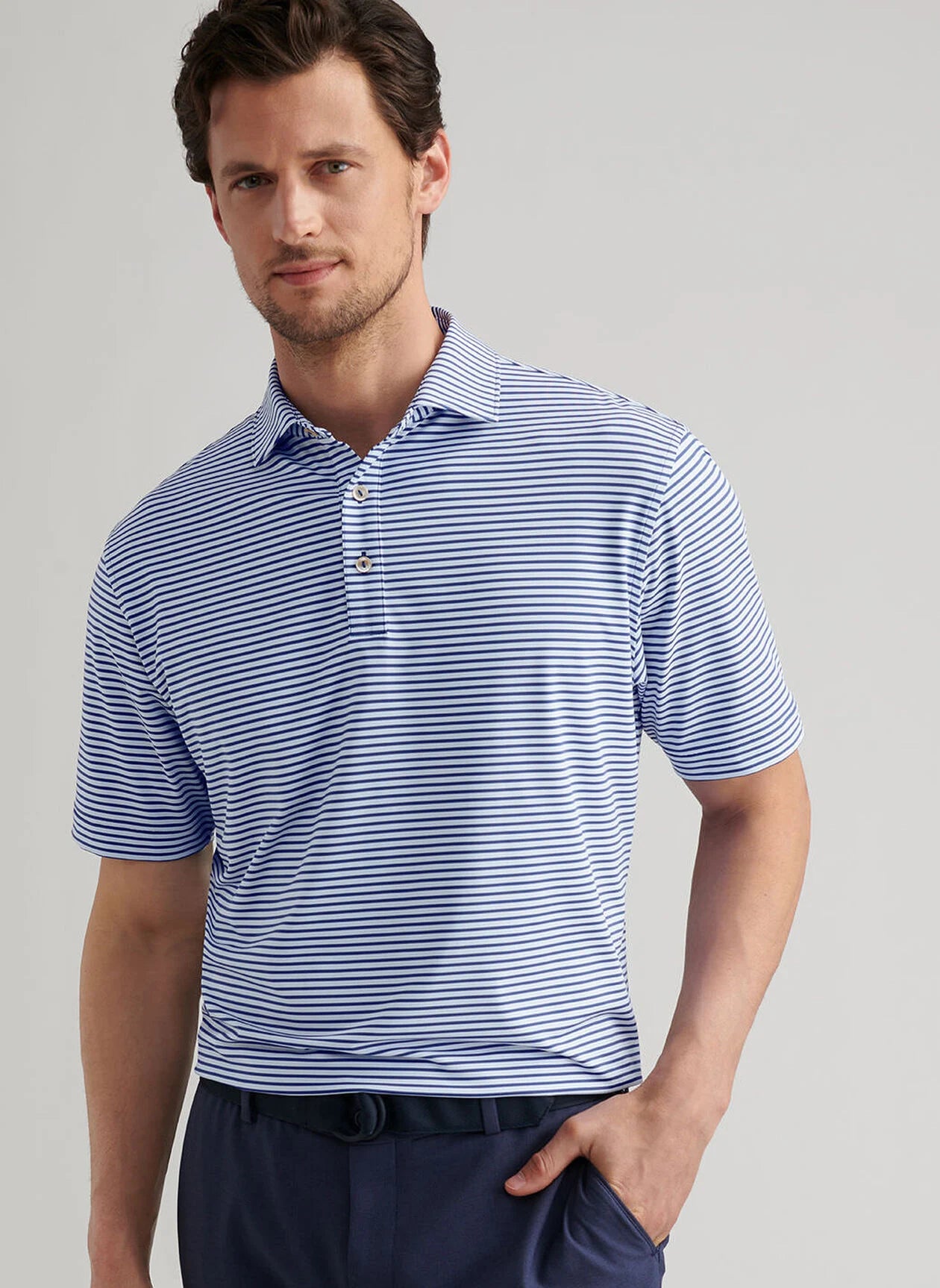 Culver Performance Jersey Polo by Peter Millar - Sports Navy