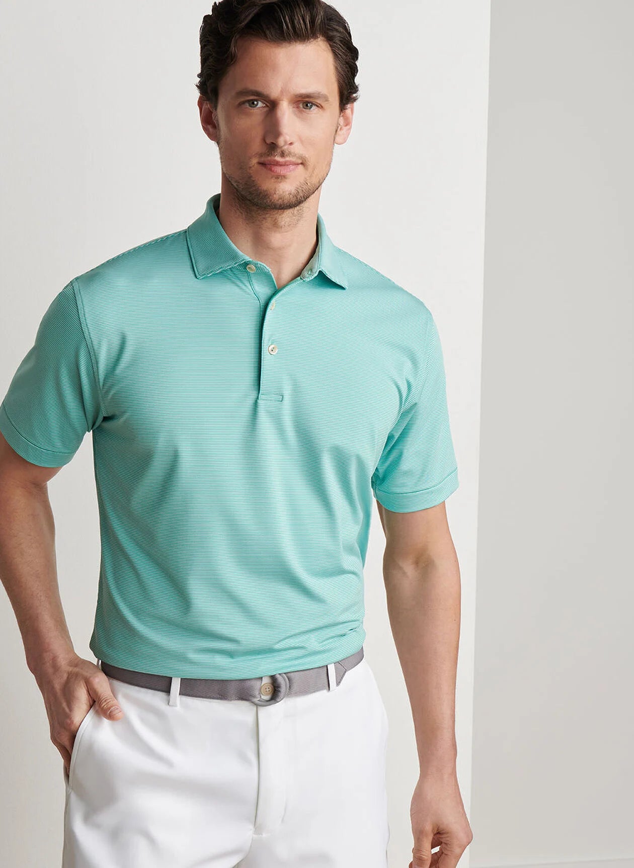 Jubilee Performance Jersey Polo by Peter Millar - Meadow