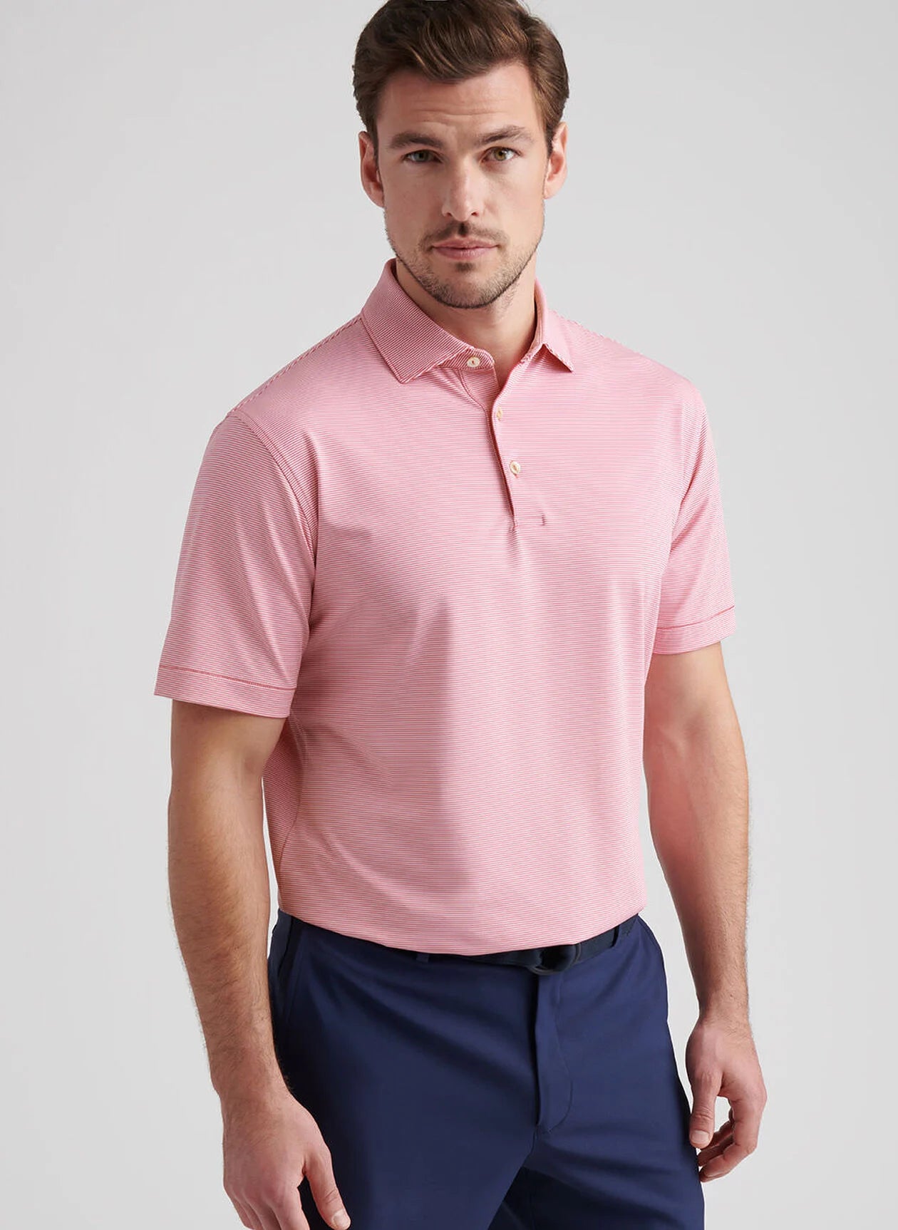 Jubilee Performance Jersey Polo by Peter Millar - Tango Pink