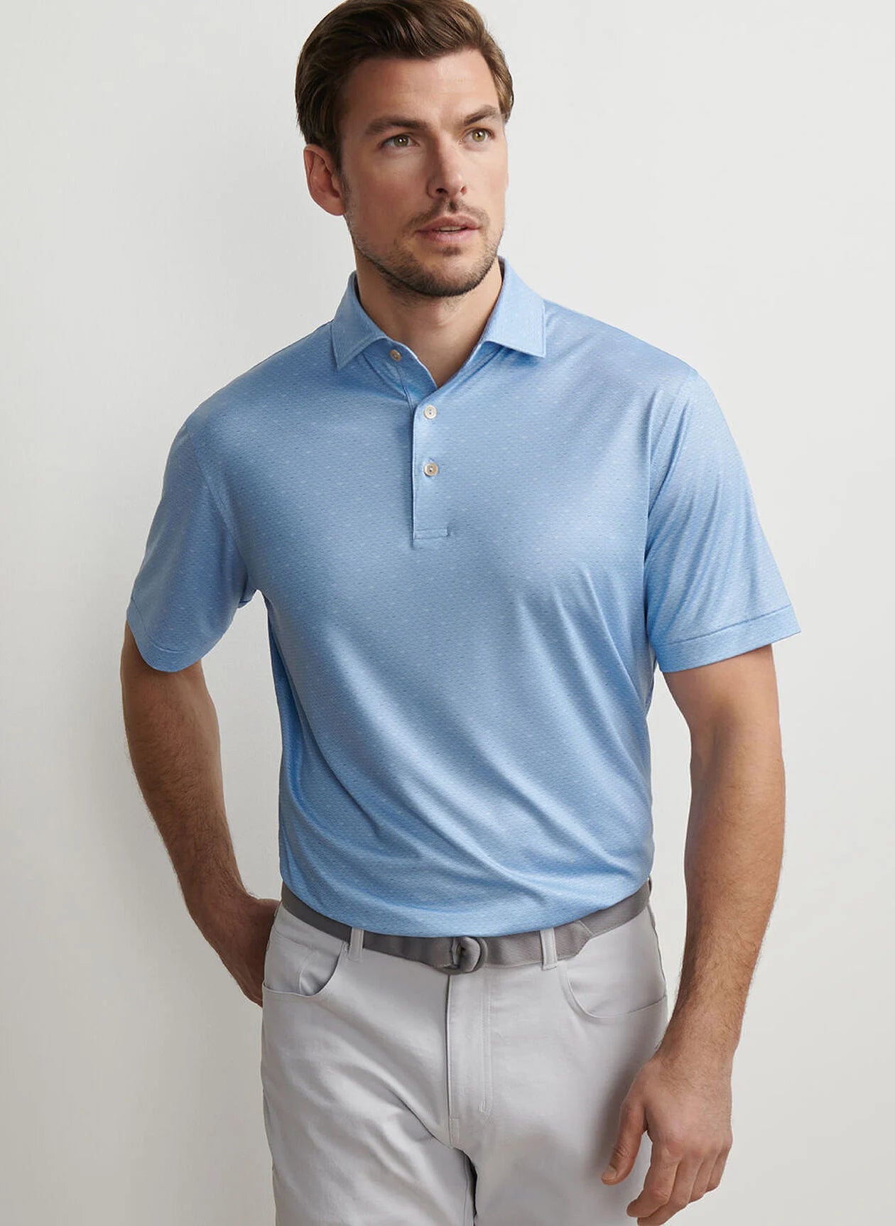 Fall Football Performance Jersey Polo by Peter Millar - Cottage Blue