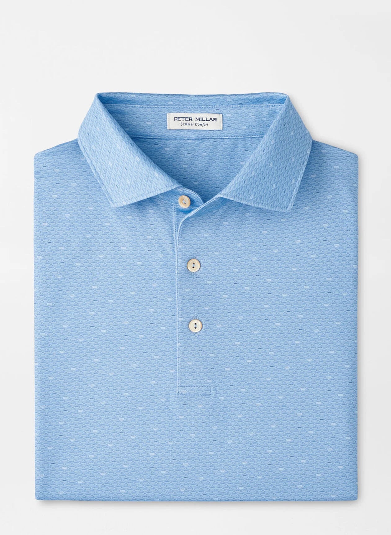 Fall Football Performance Jersey Polo by Peter Millar - Cottage Blue