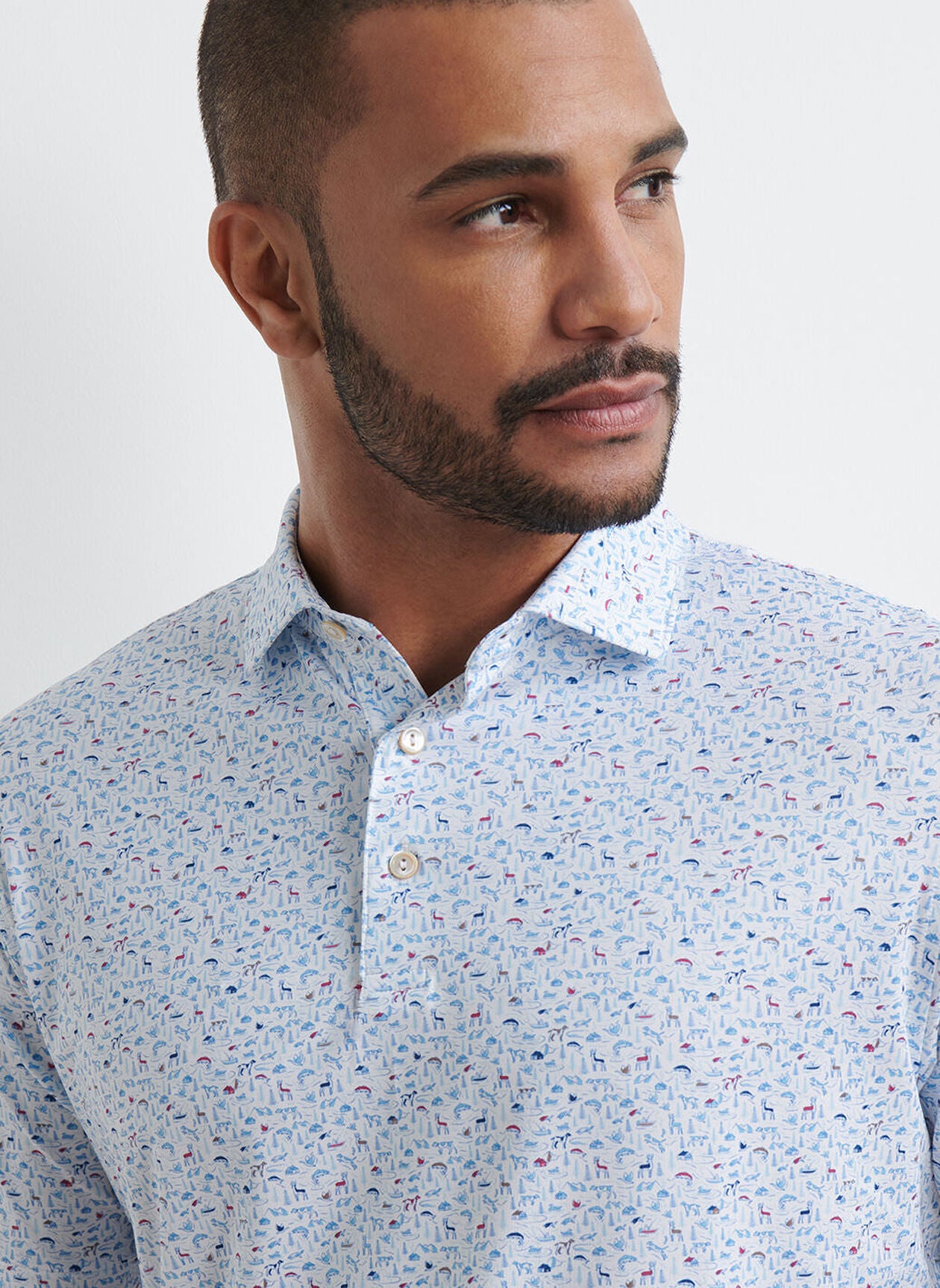 On The Hunt Performance Jersey Polo by Peter Millar - White