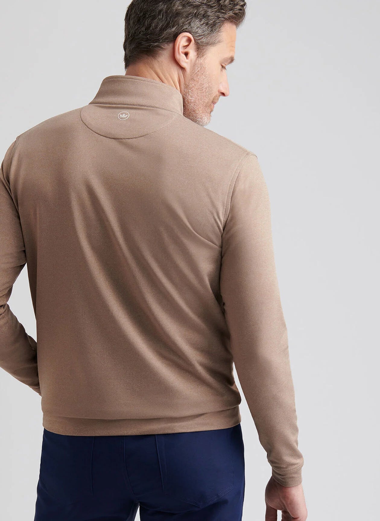 Perth Mélange Performance Quarter-Zip by Peter Millar - Poplar Brown